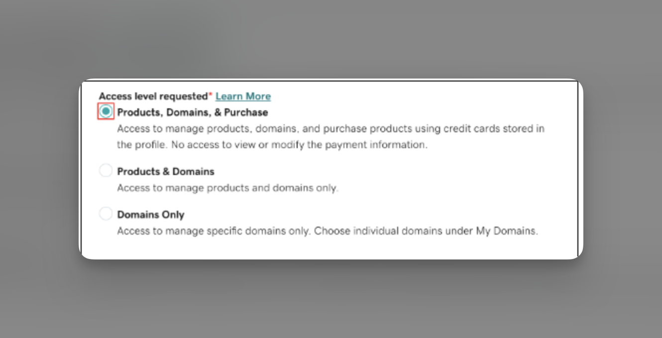 Accesslevelrequestgodaddy Pn