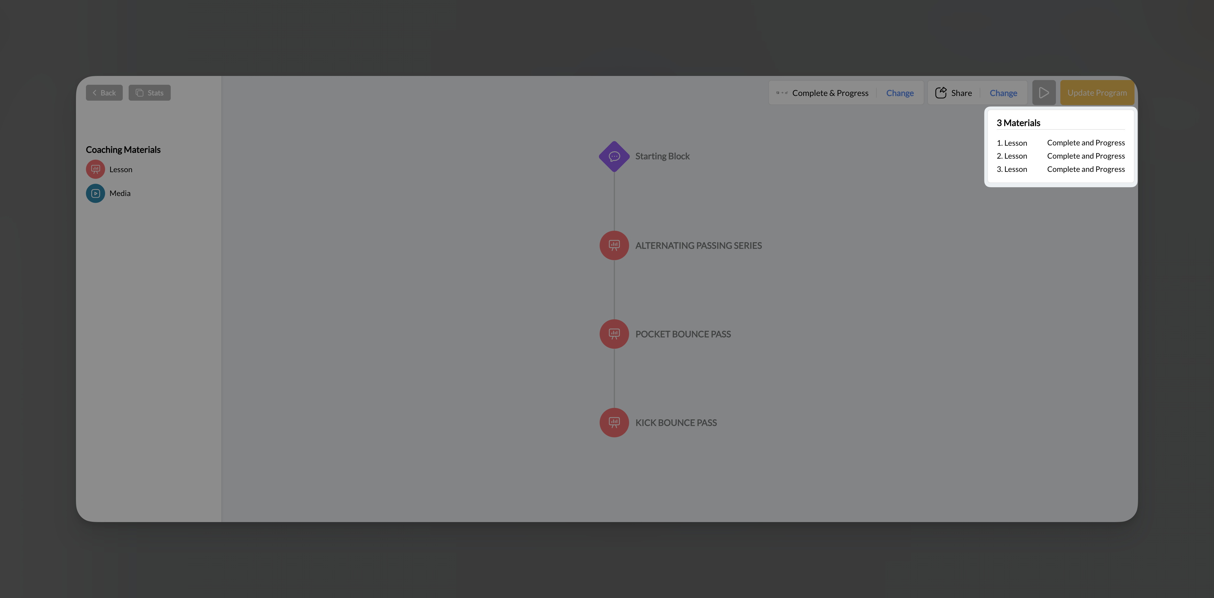 Programs Right Panel