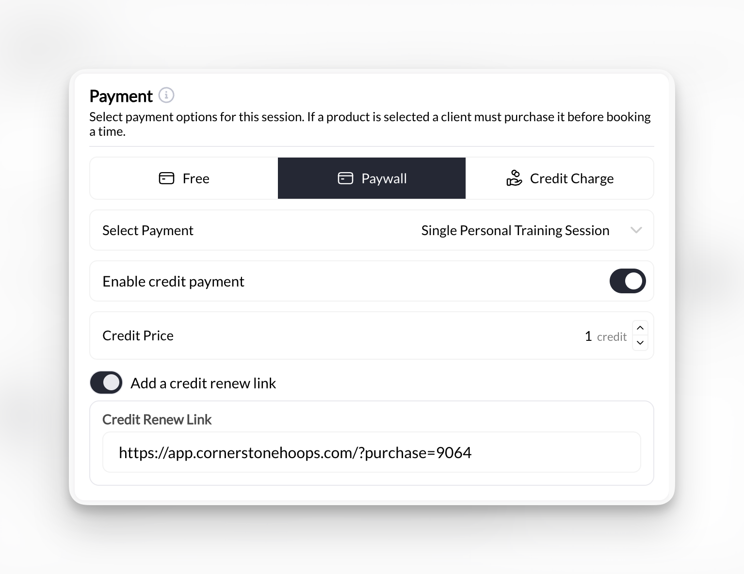 Payment Section Scheduler Settings Pn