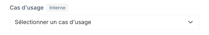Sélection d'un cas d'usage à la création d'un meeting