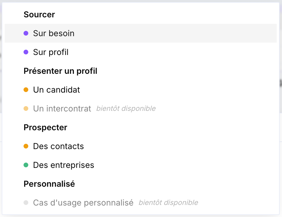 Nouveaux projets simplifiés et organisés par cas d'usage