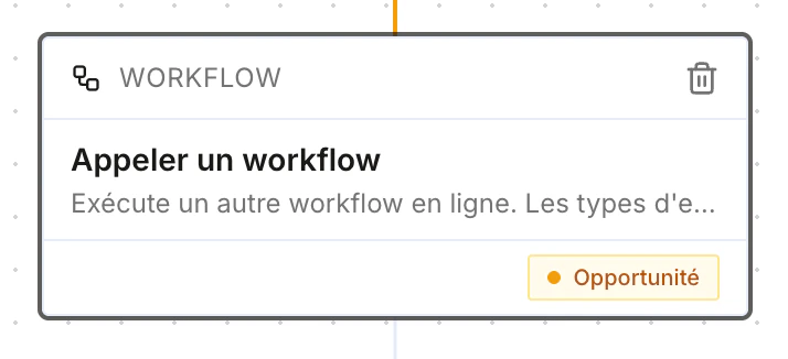 Block that calls another workflow