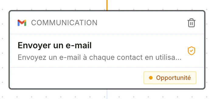 Communication block: send an email
