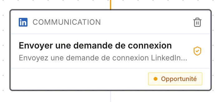 Communication block: send a LinkedIn connection request