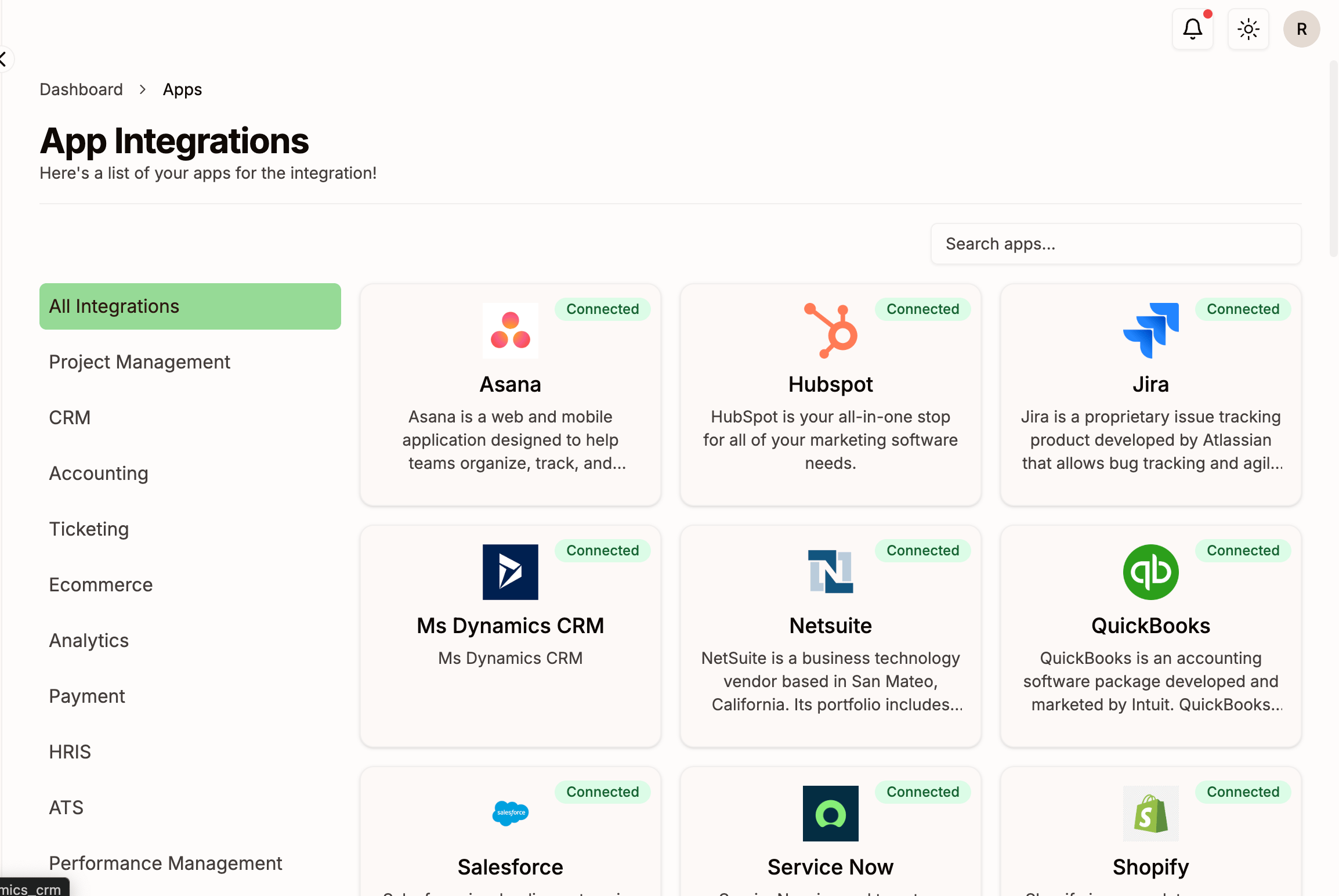 Display Apps on the Frontend