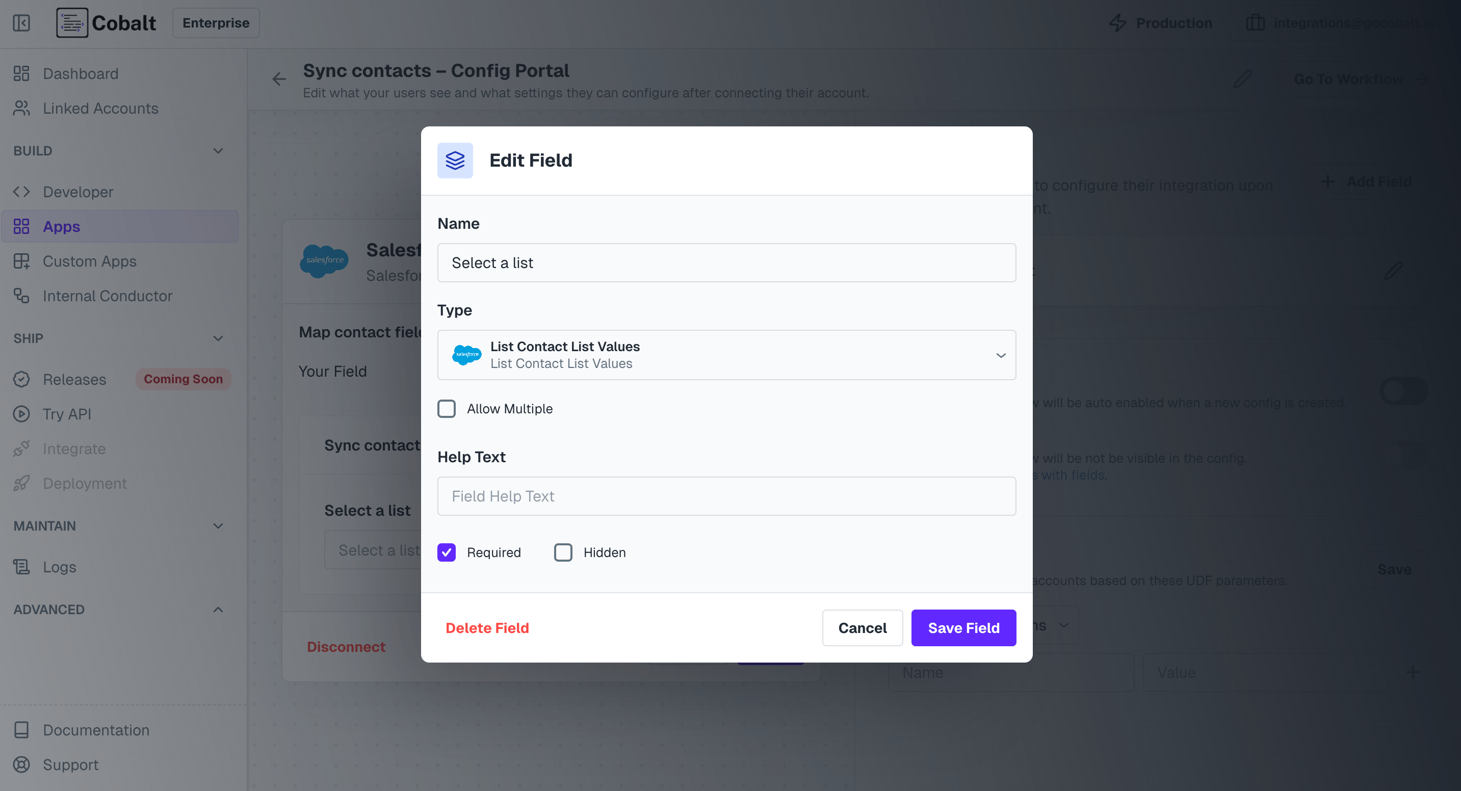 Select Config Setup