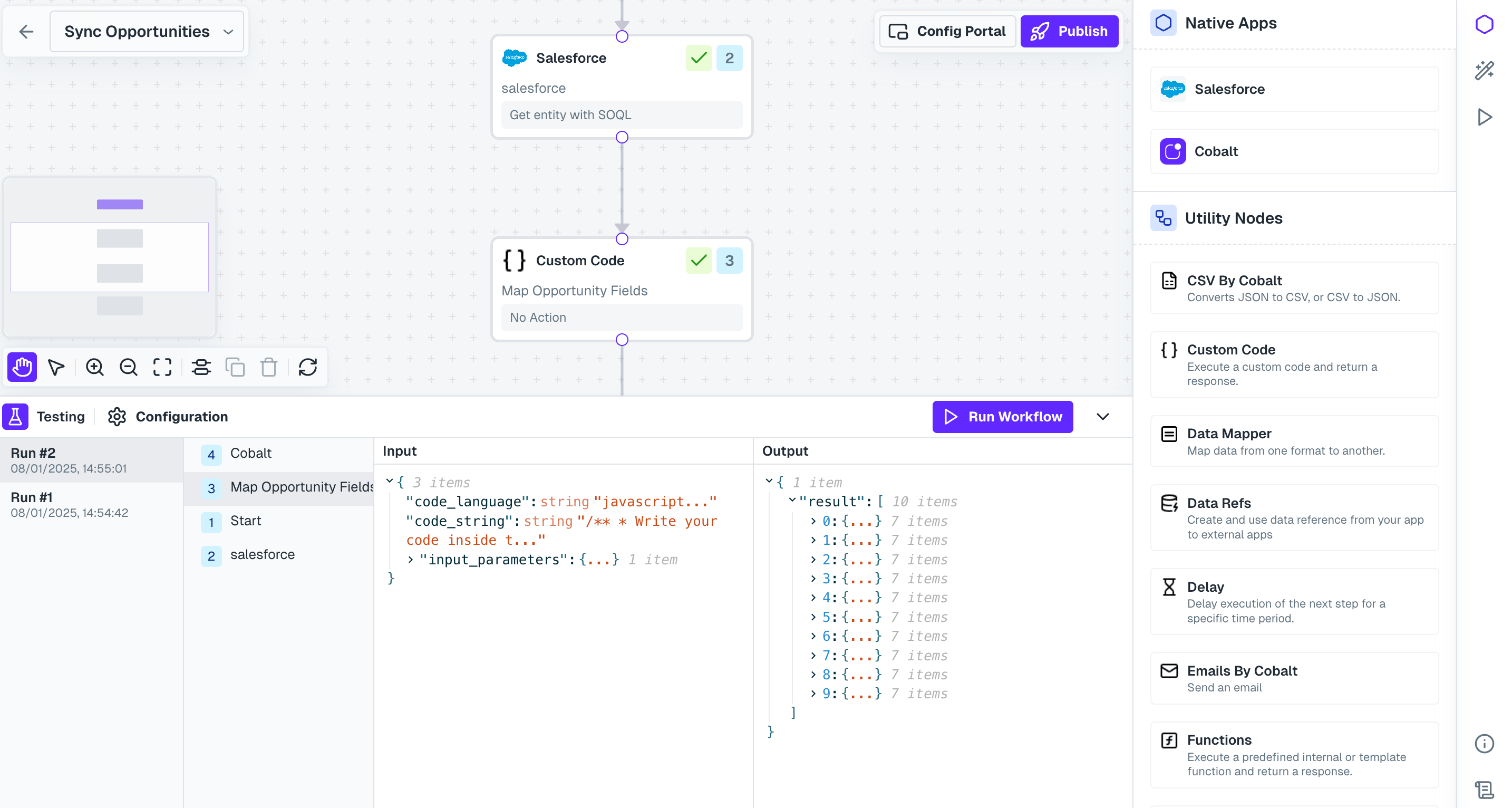 Checking Output of Workflow Test run
