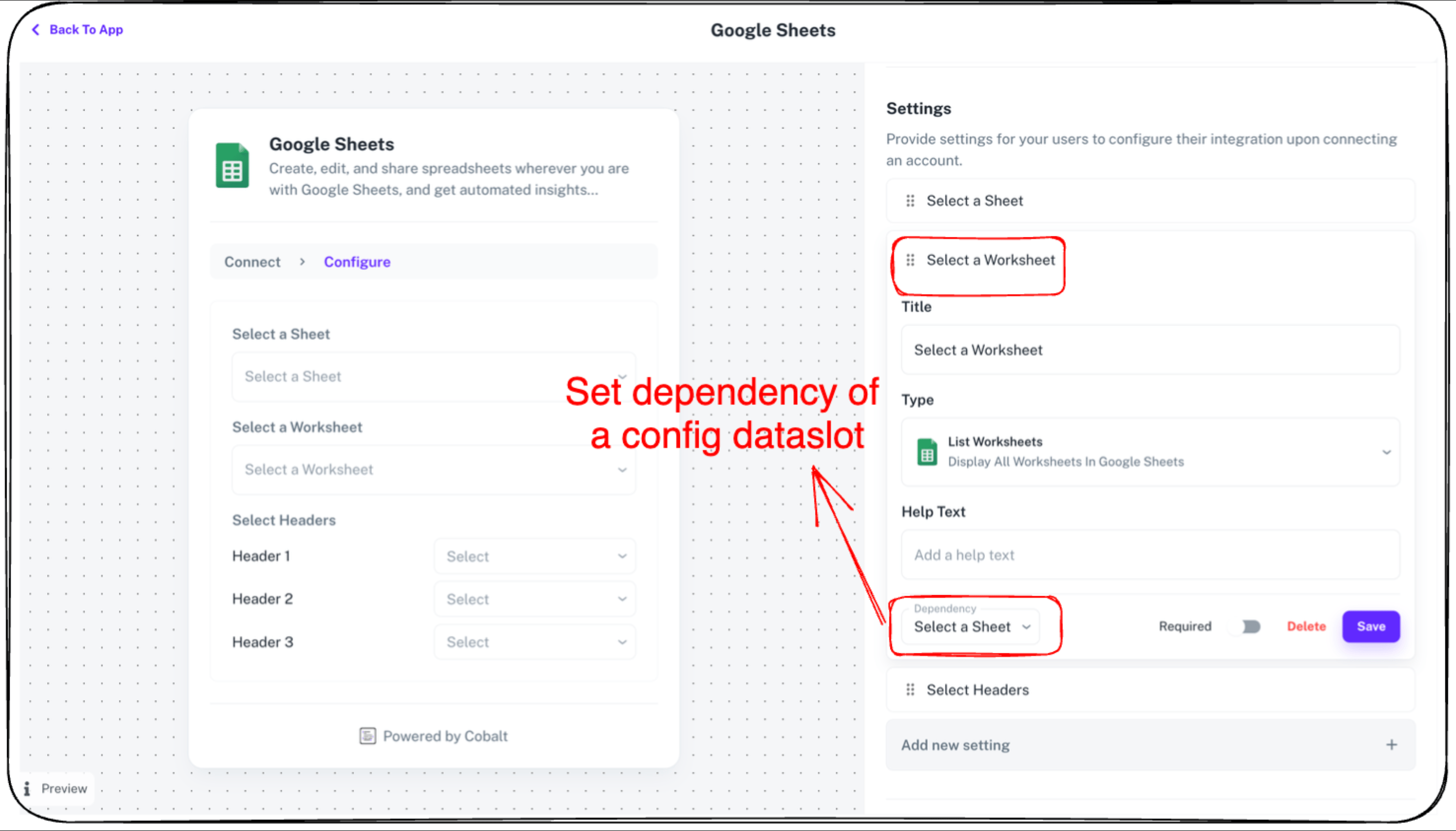 Setting Dependency