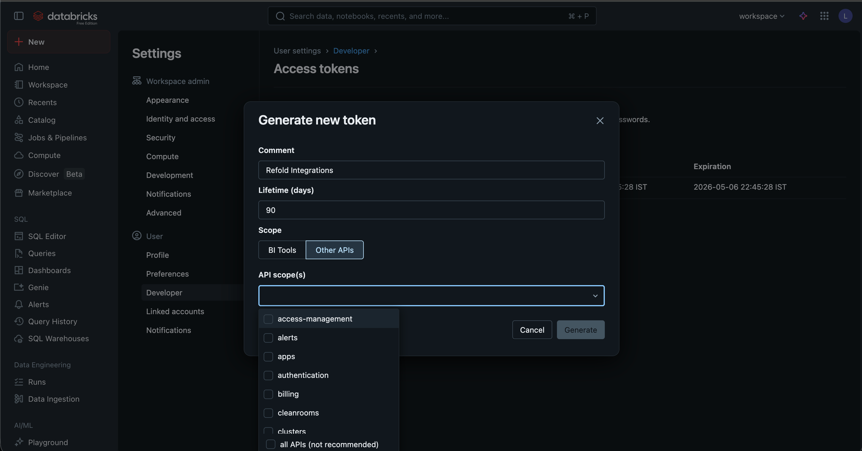 Getting Personal Access Token