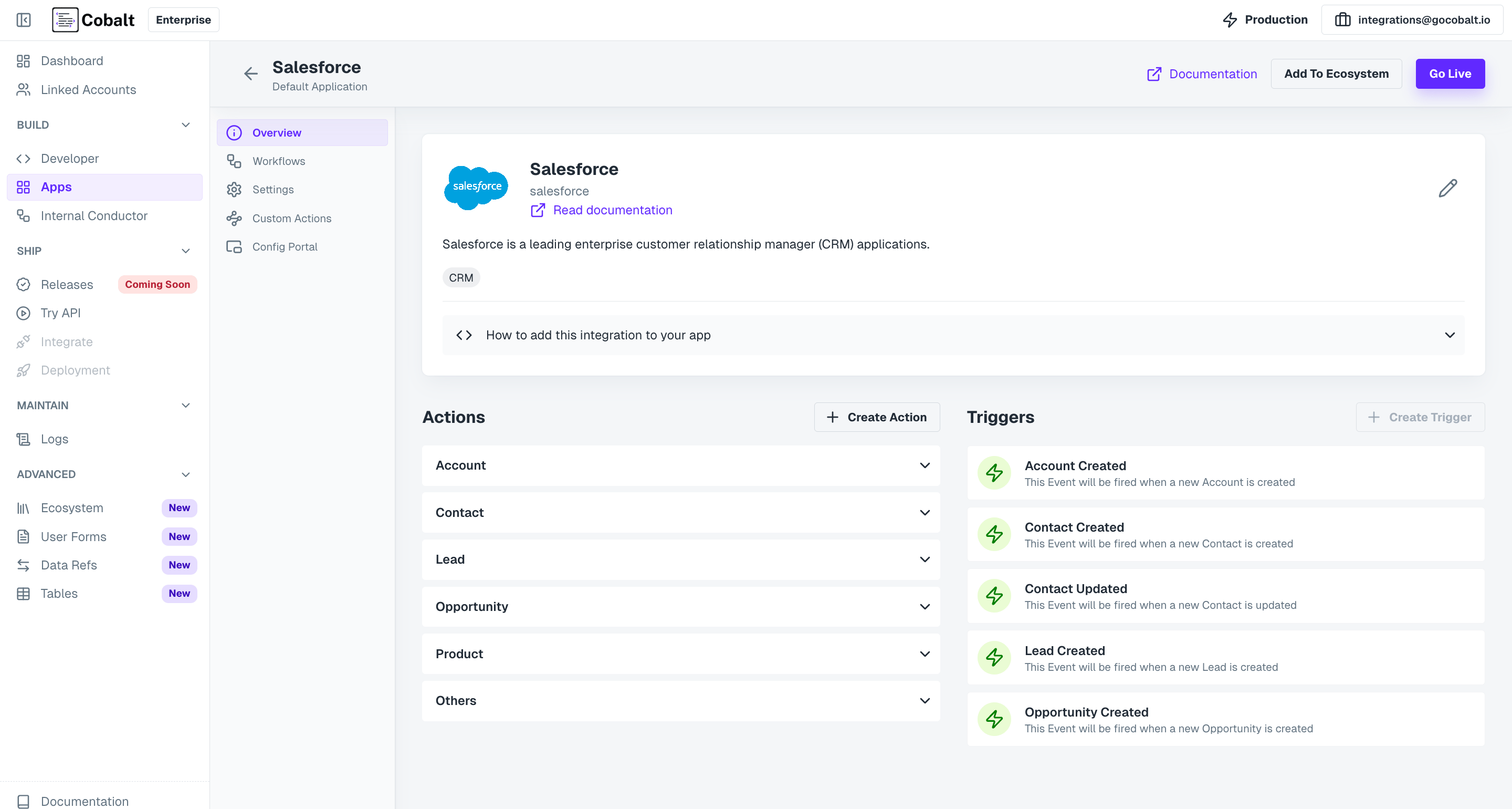 Enable Salesforce App