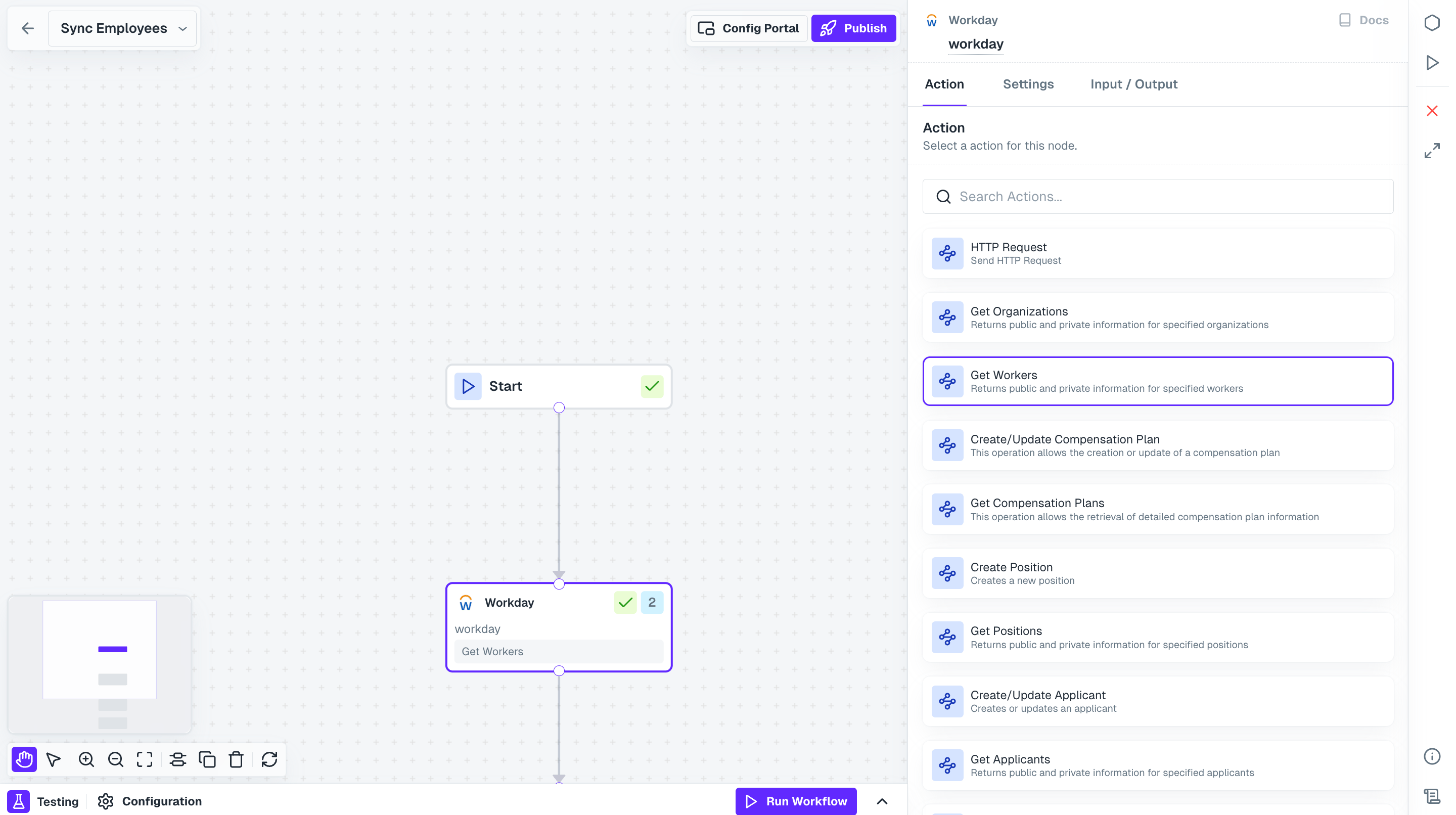 Employees Action for workflow