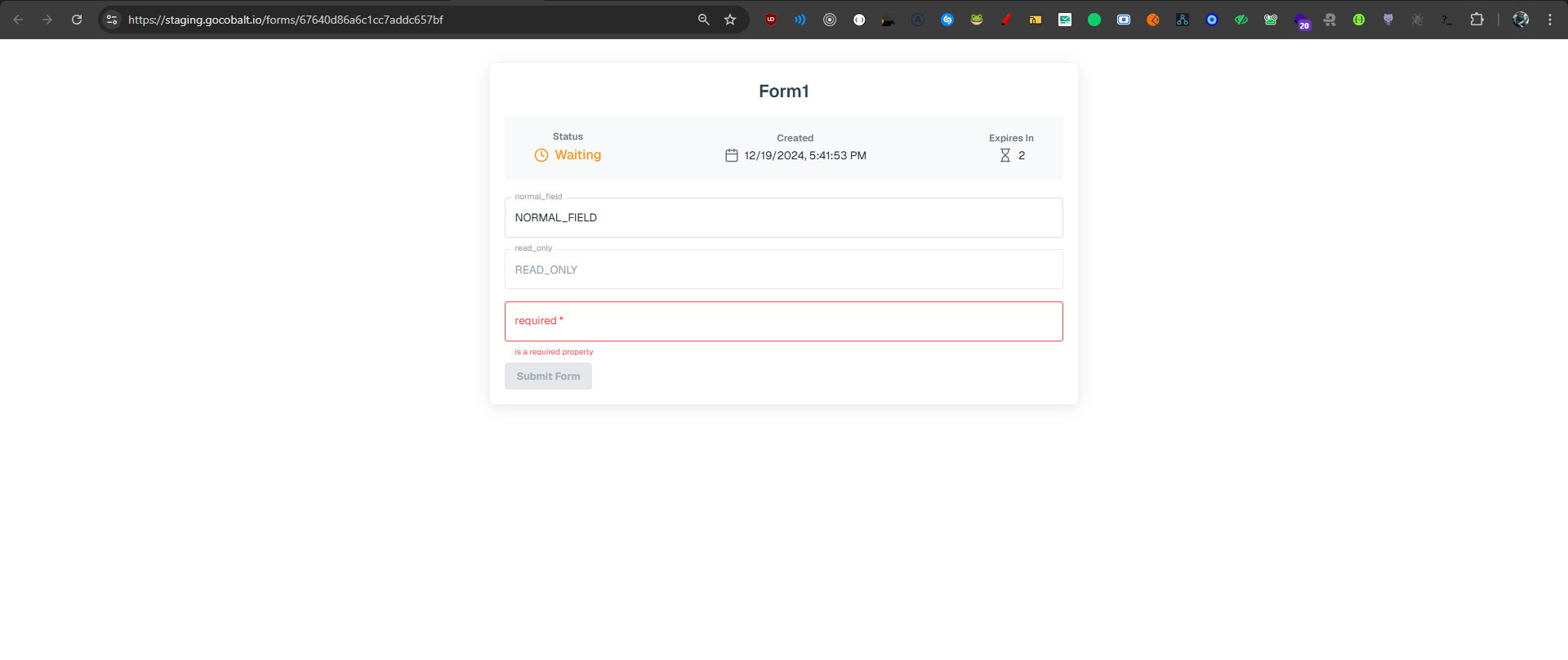 Form opened