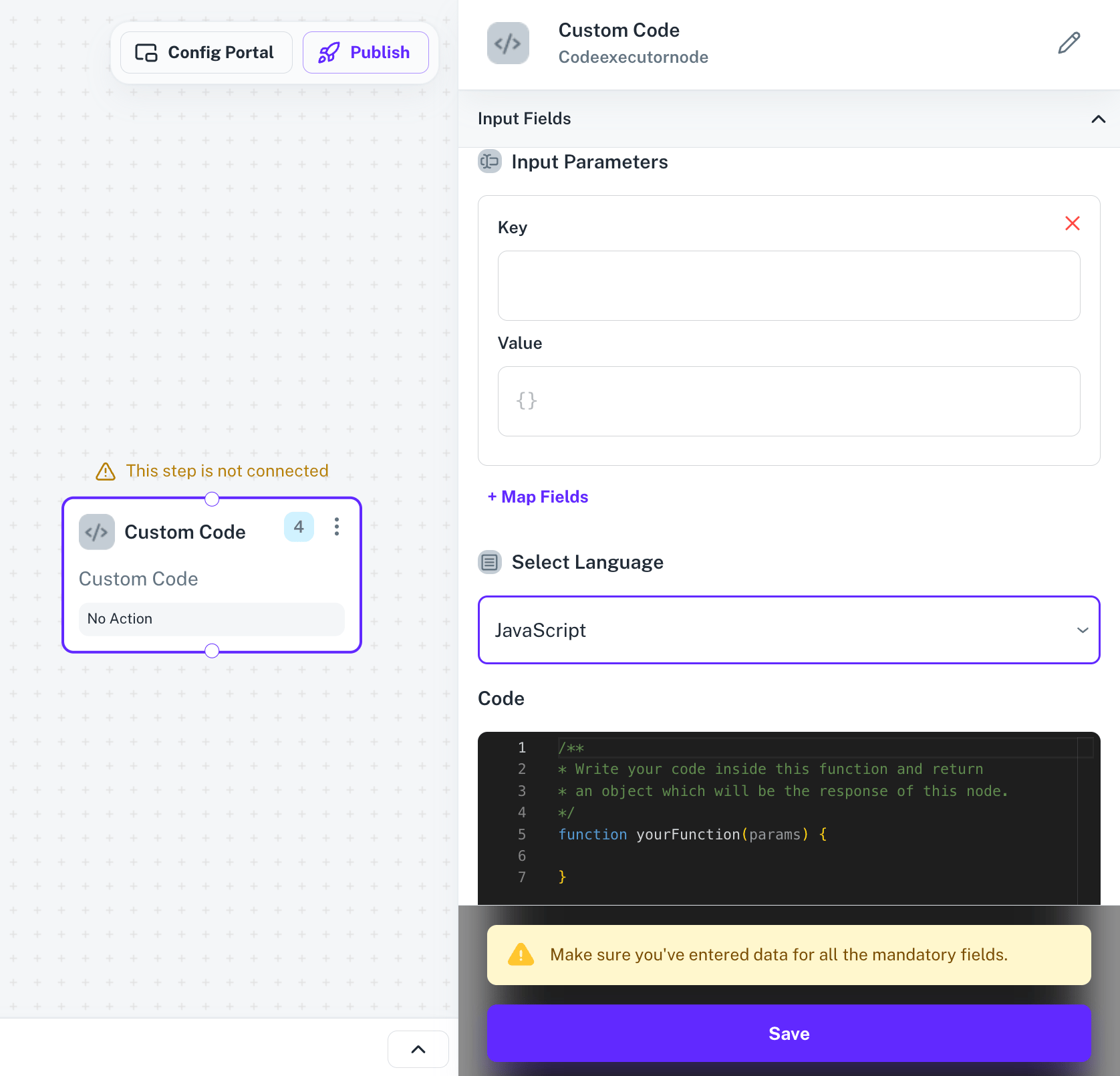 Custom Code Node in Refold