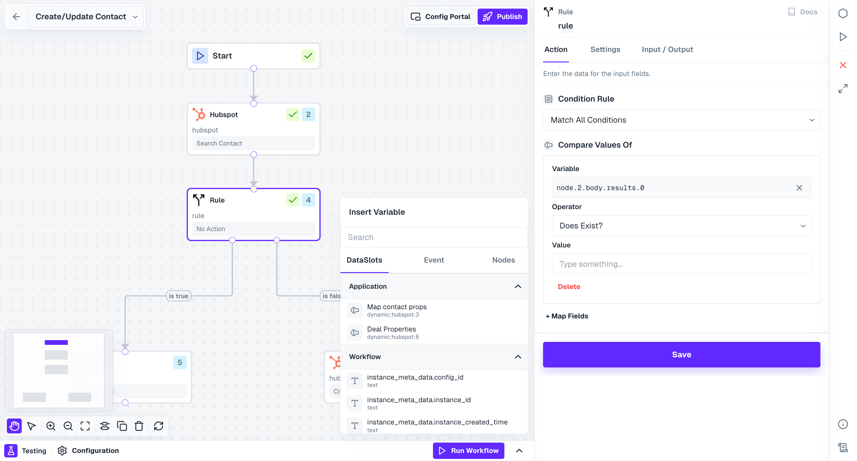 Workflow DataSlots in the Insert Variable picker