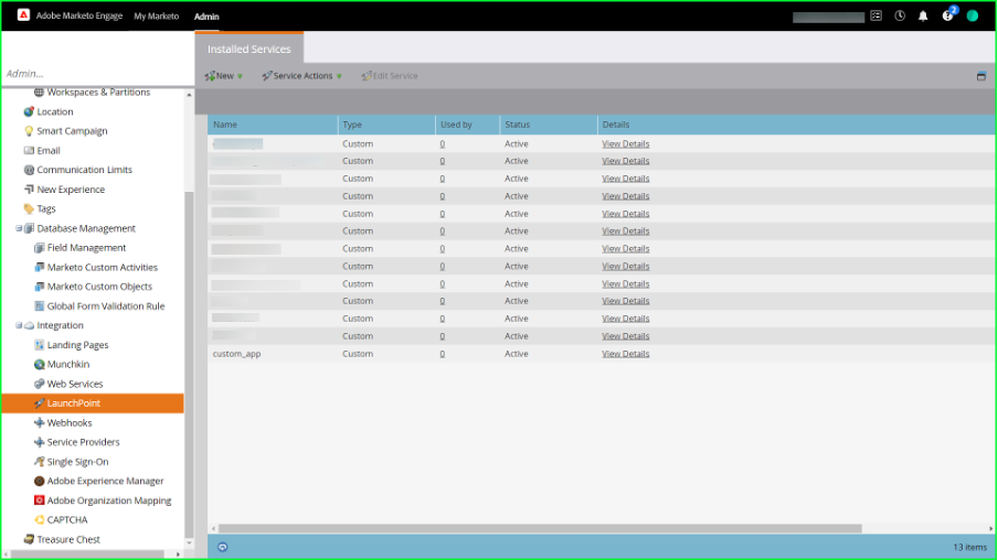 Navigation in Marketo