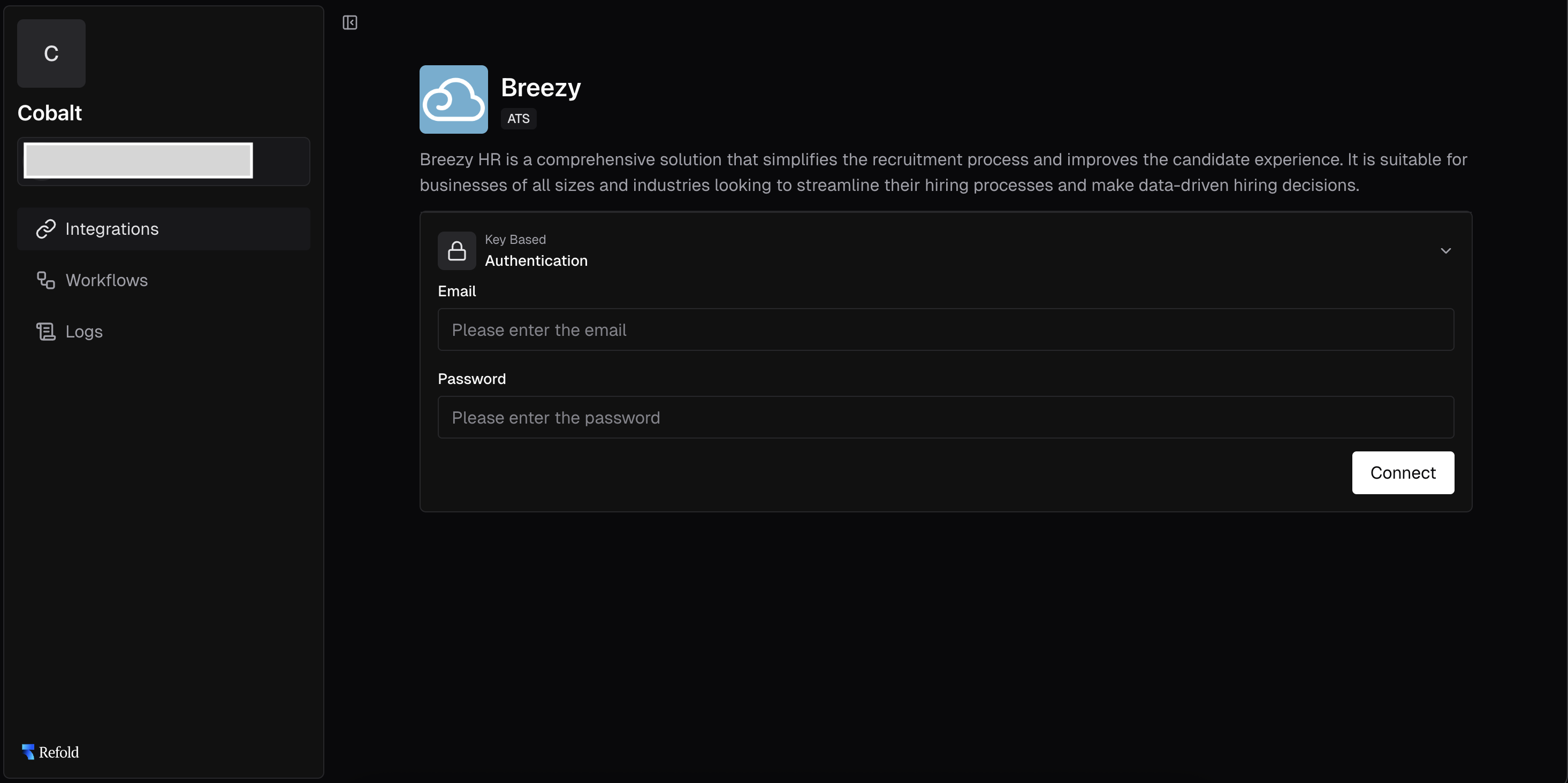 Setting up Breezy HR credentials in hosted portal