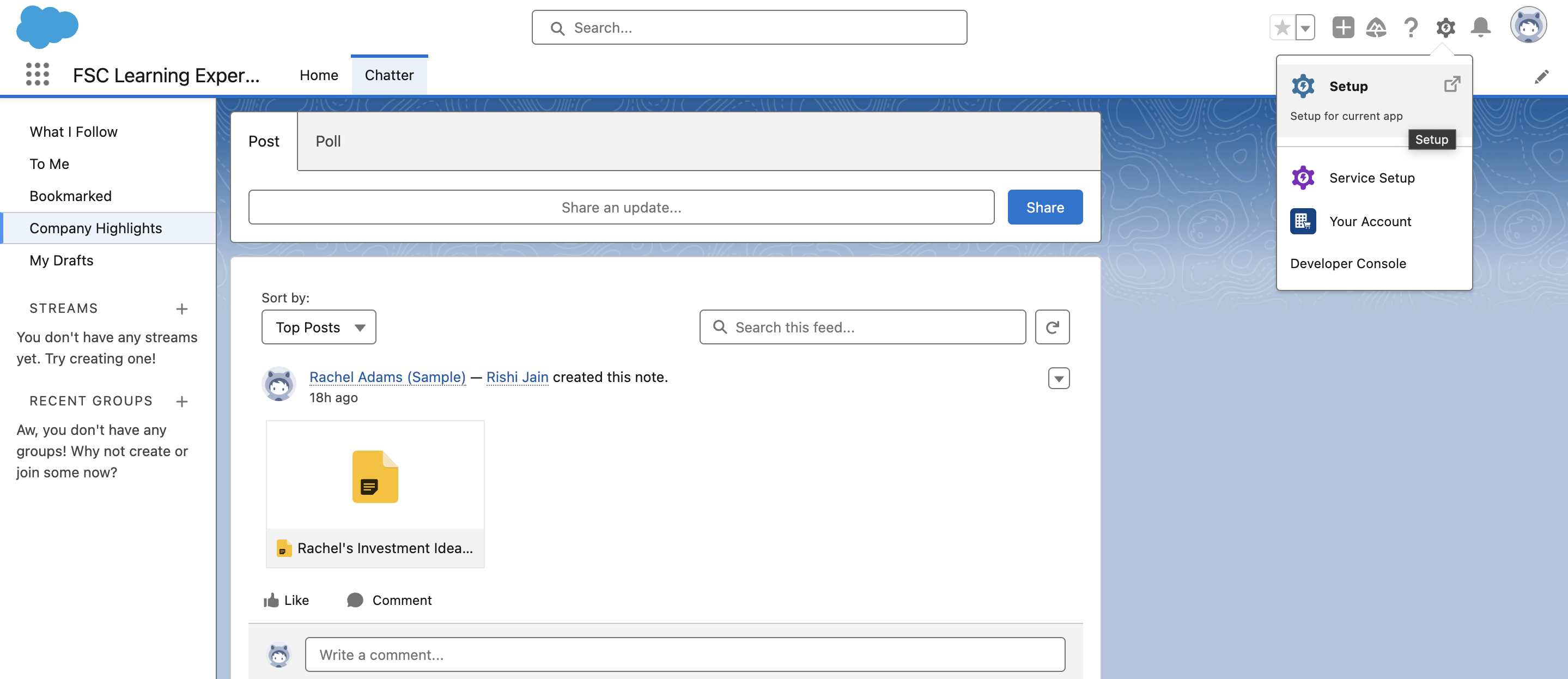 Navigation for App setup