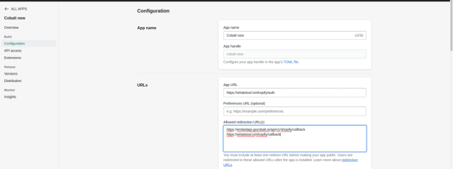 Adding Redirect URL for the new page