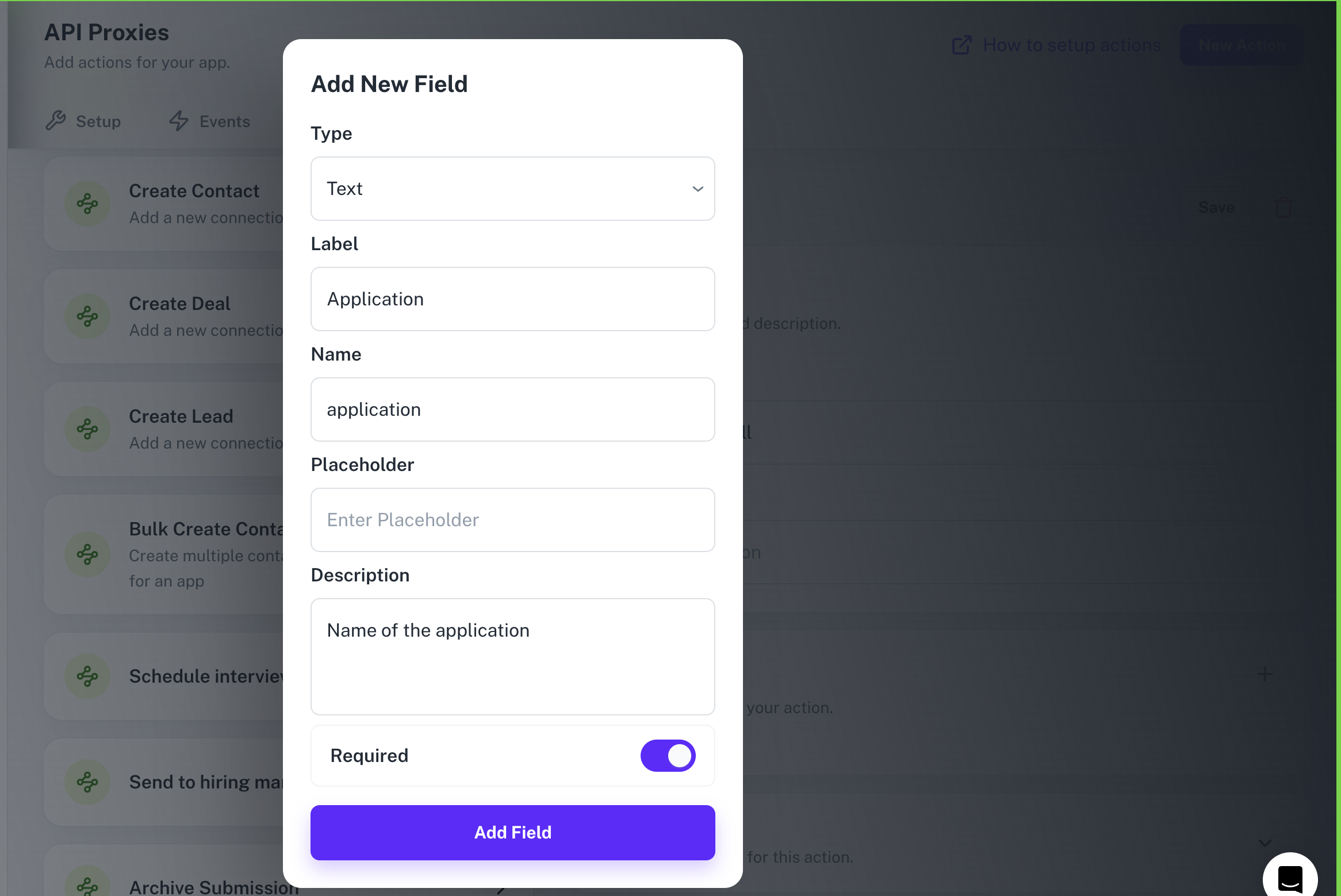 Create an API Proxy Field