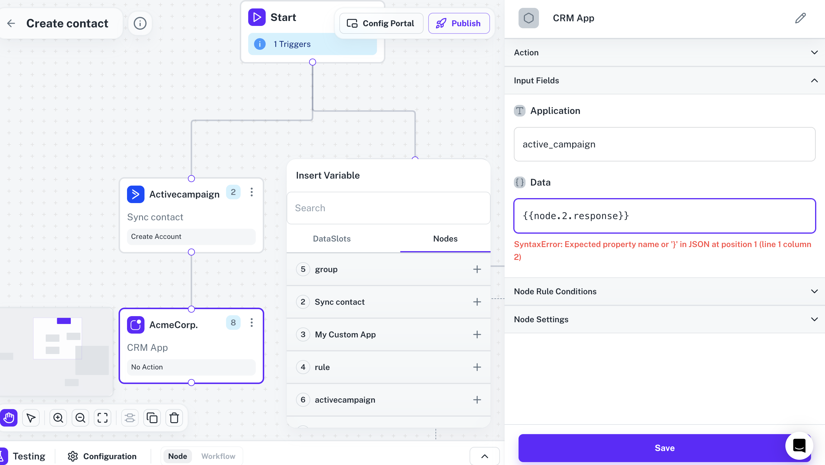 Executing Action in a Workflow