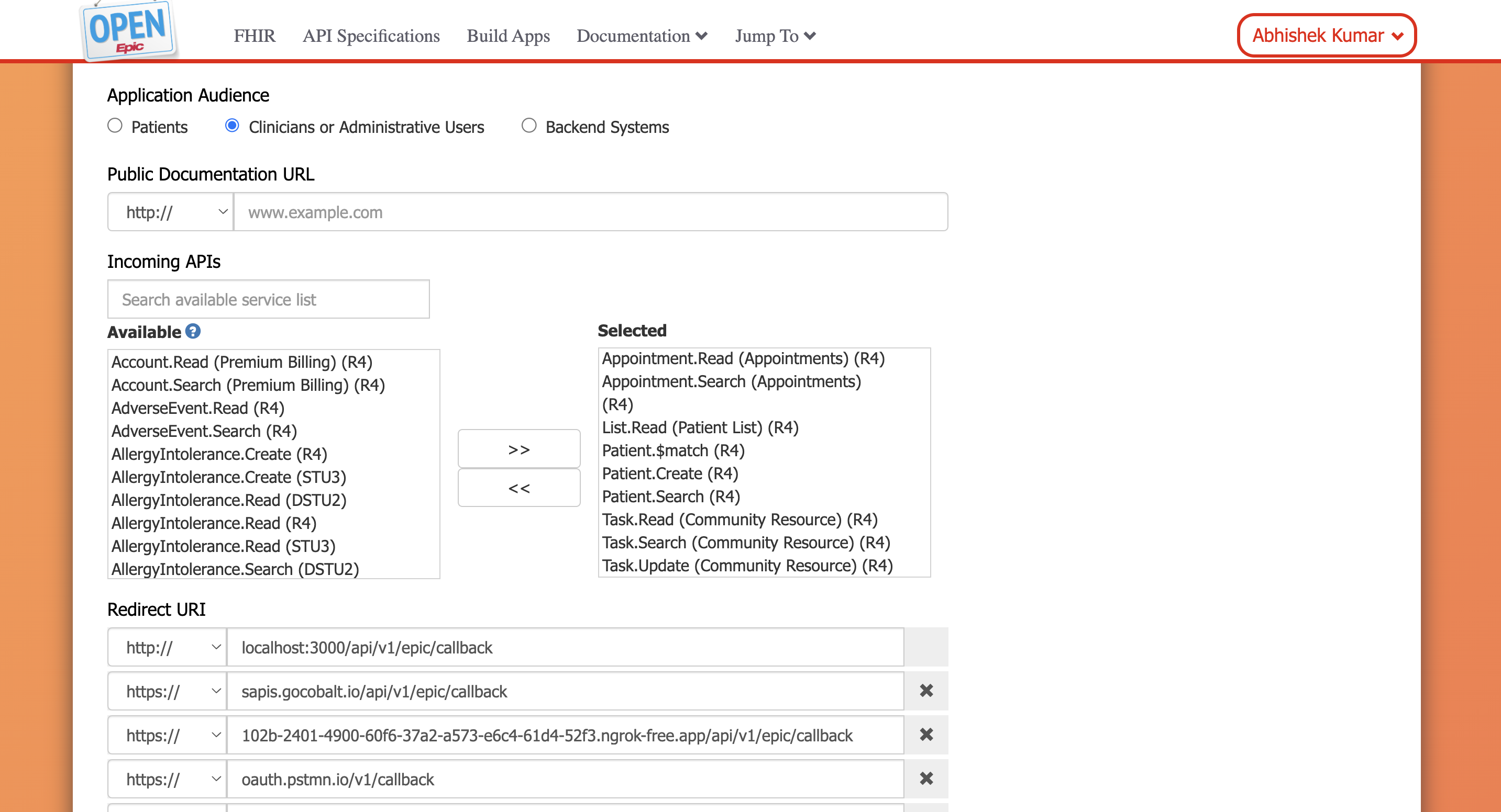 Setting up Developer app