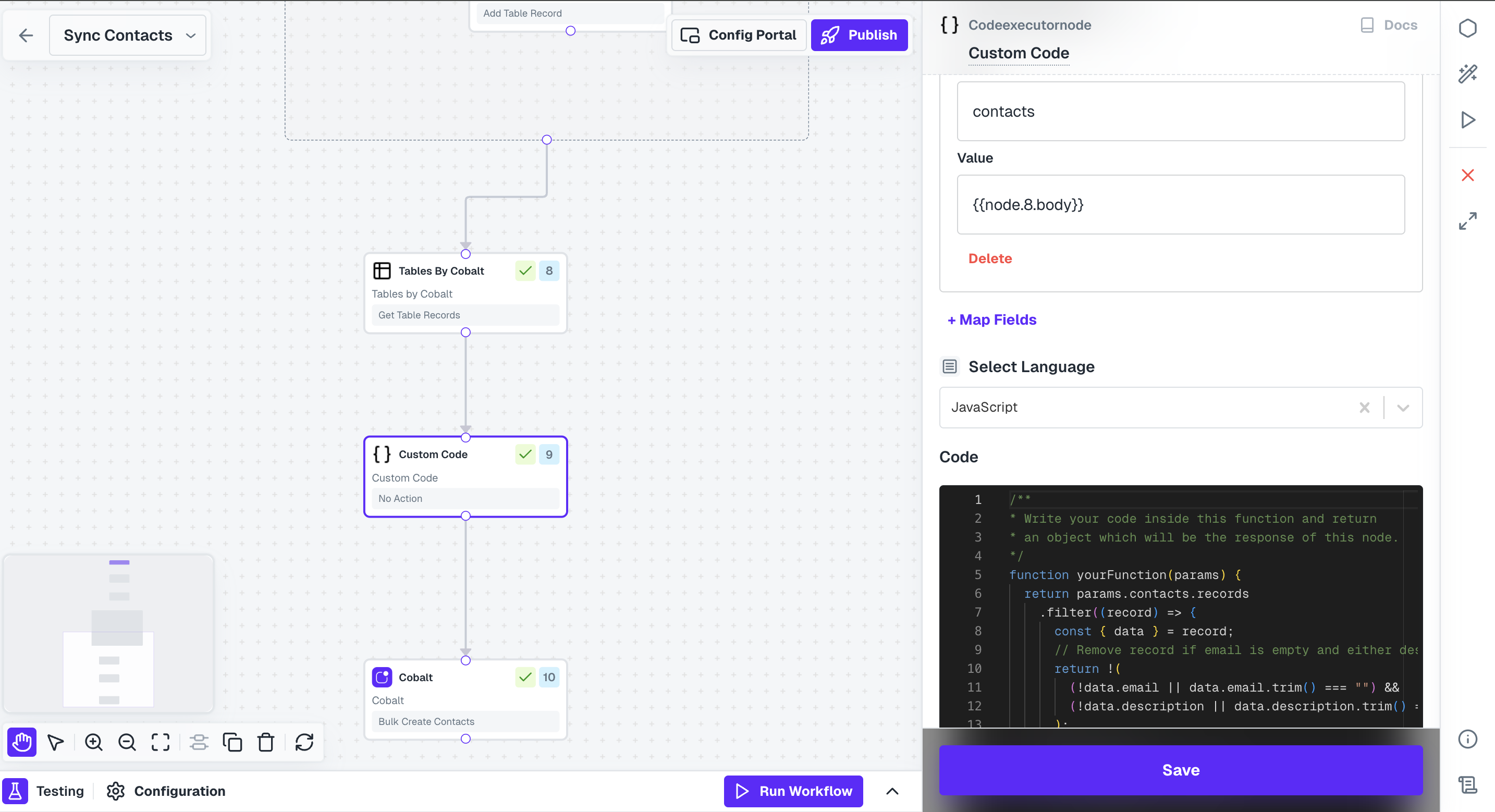 Mapping API Response for workflow
