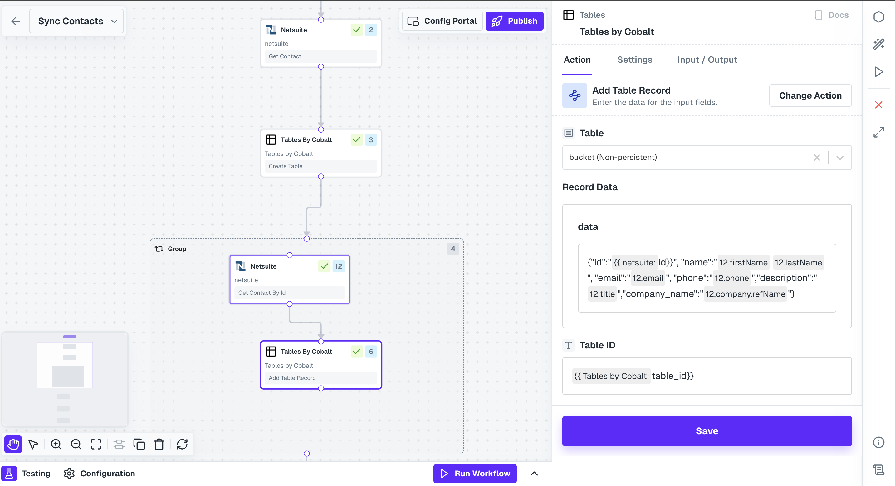 Setup Table Node
