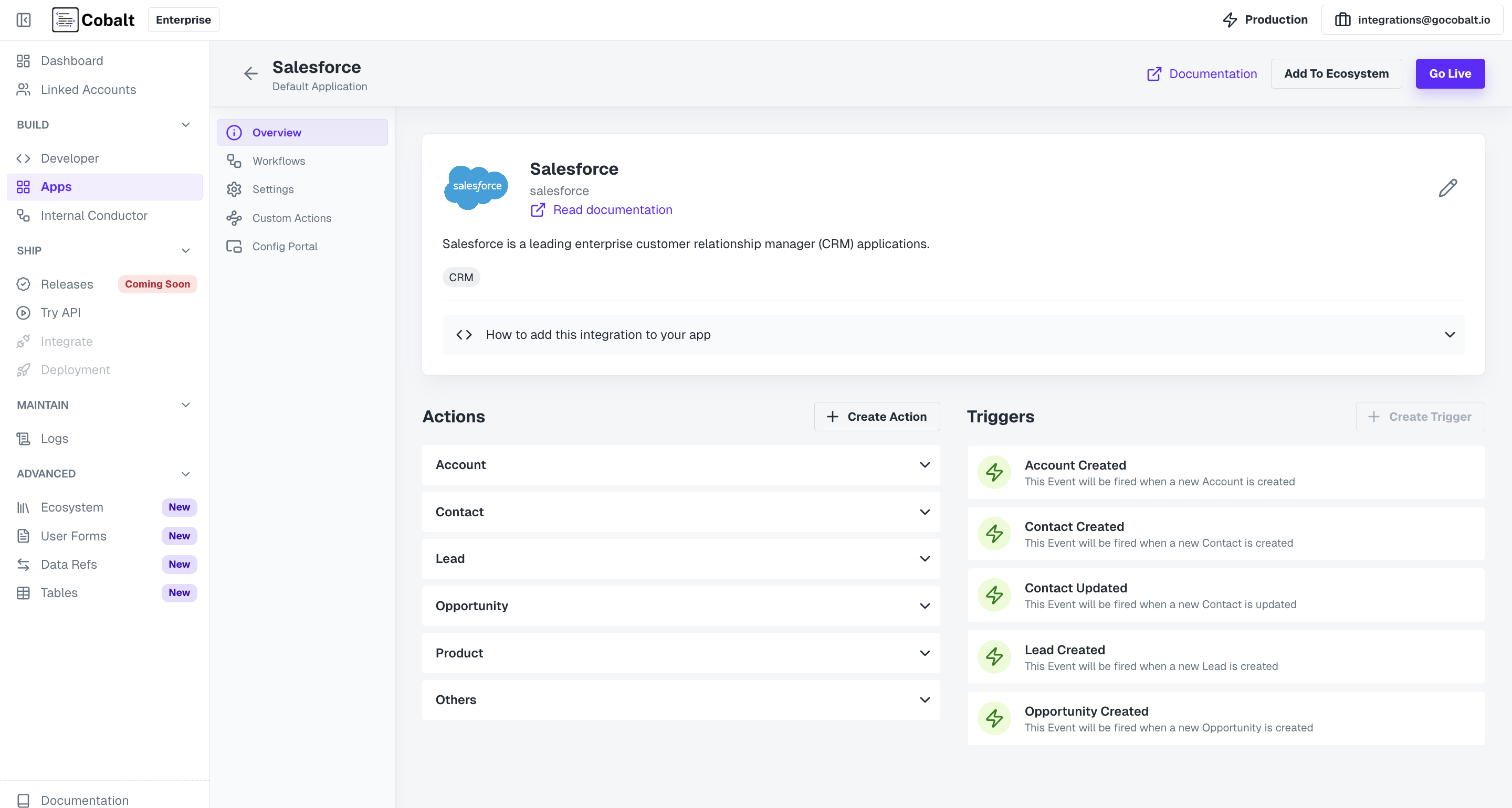 Enable Salesforce App