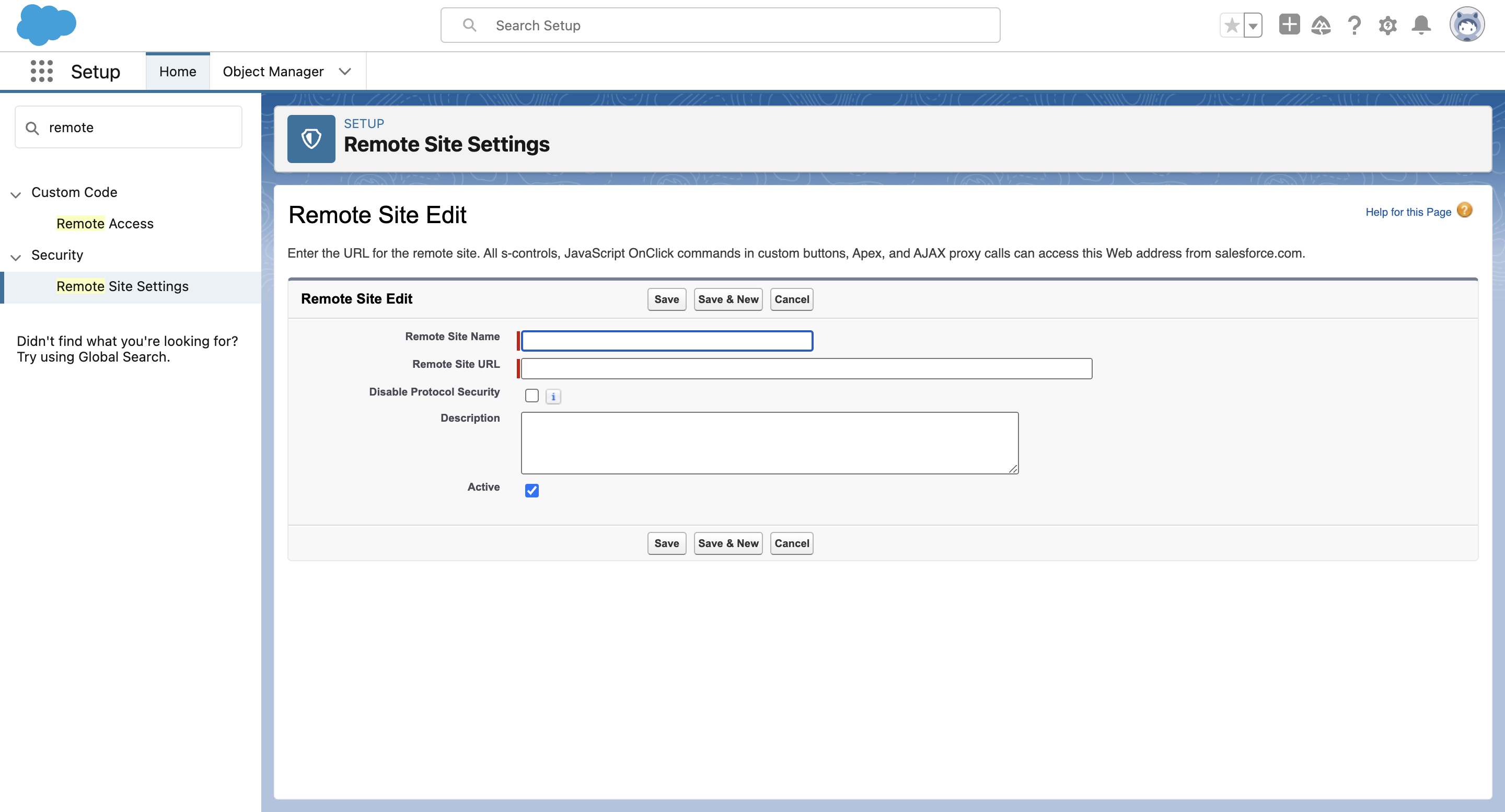 Remote Site Settings in Salesforce