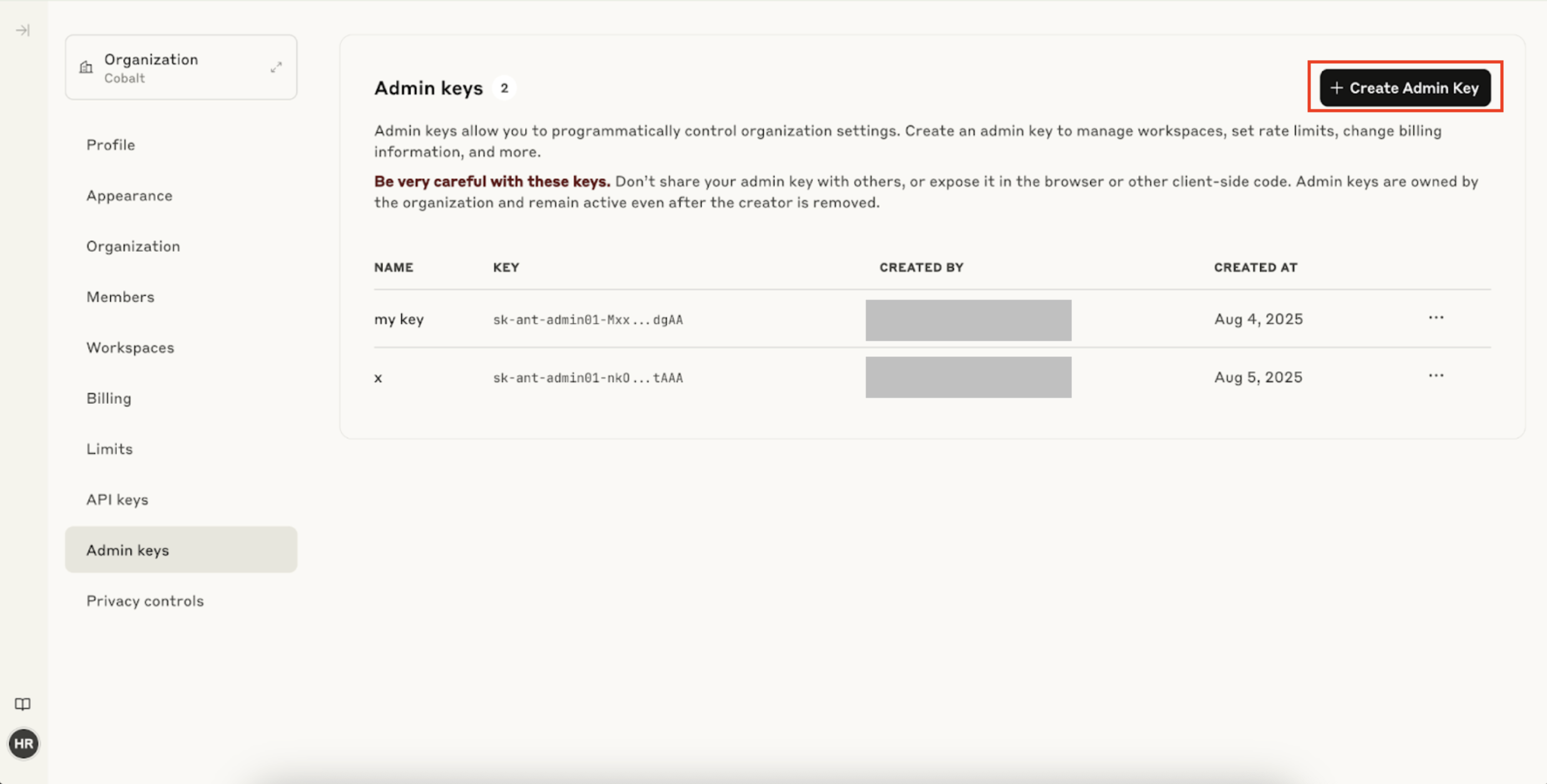 Creating Anthropic API Key