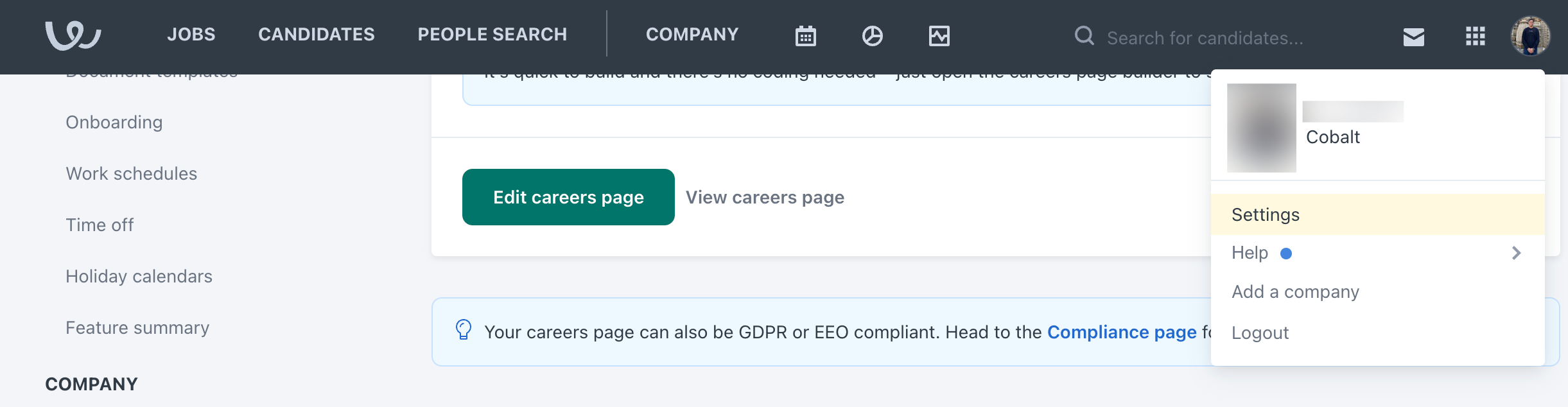 Navigation in Workable