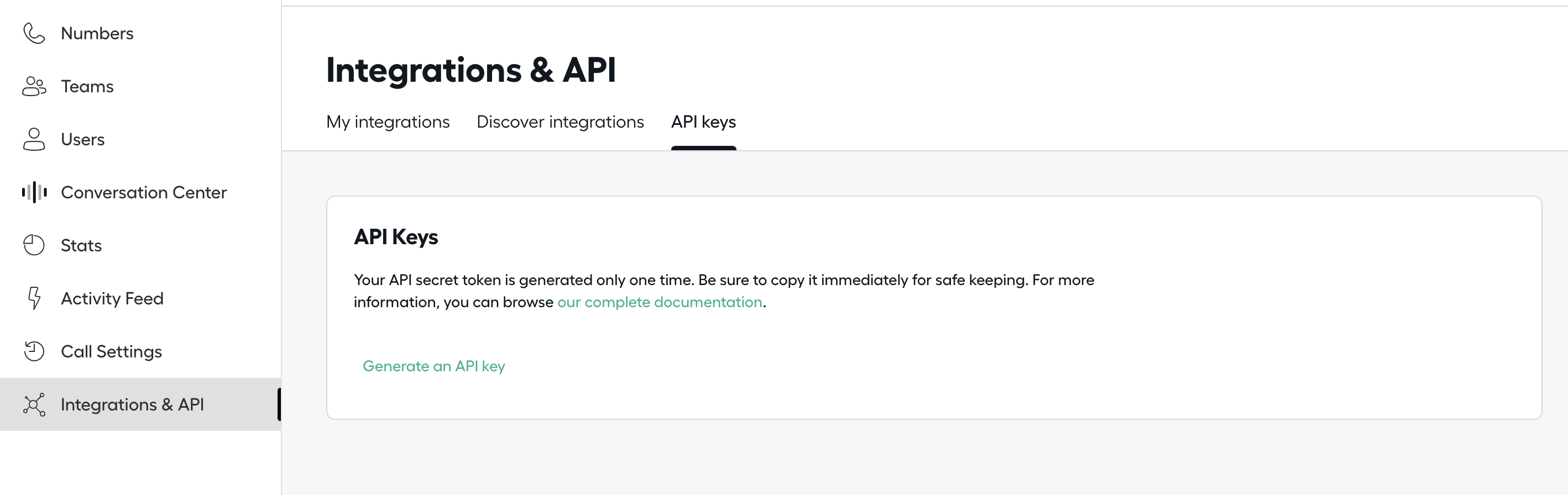 Navigation in Aircall