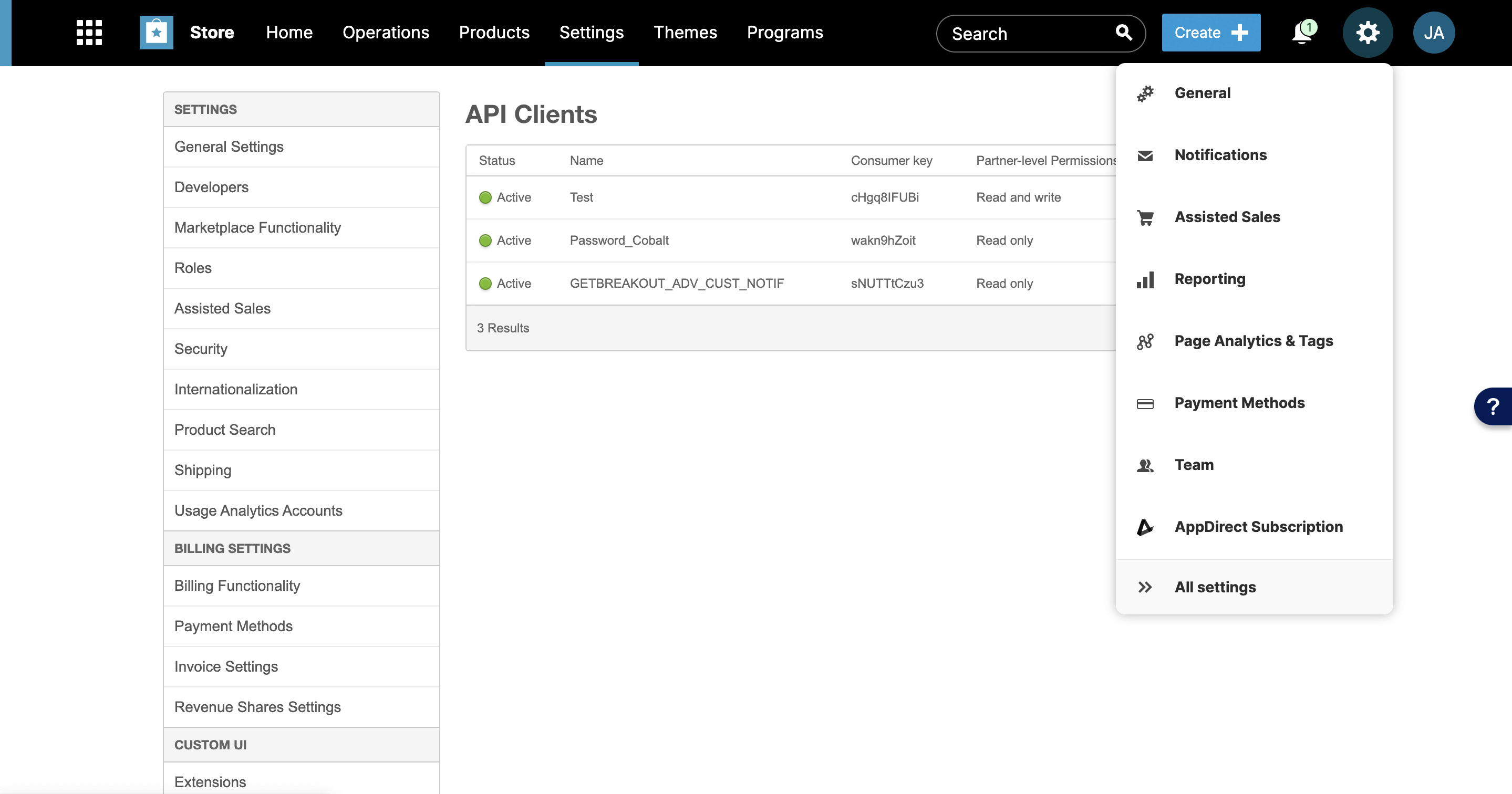 Navigation in AppDirect