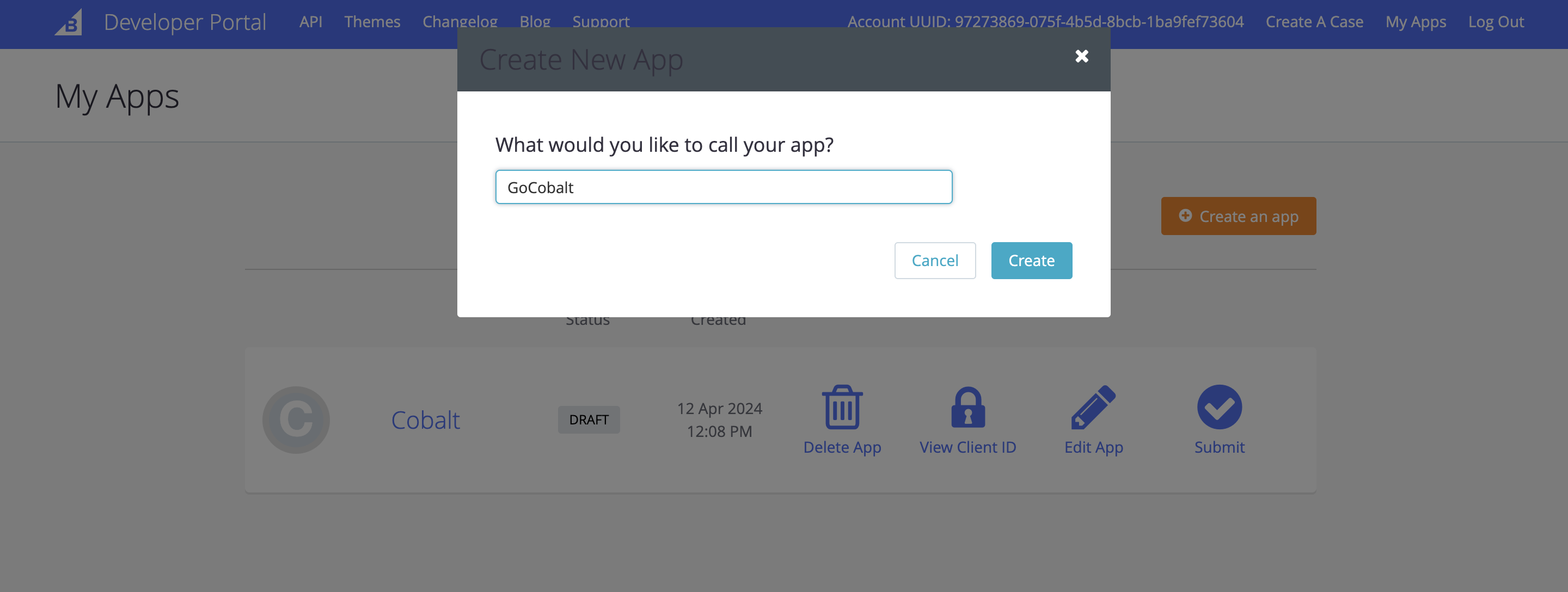 Creating OAuth app