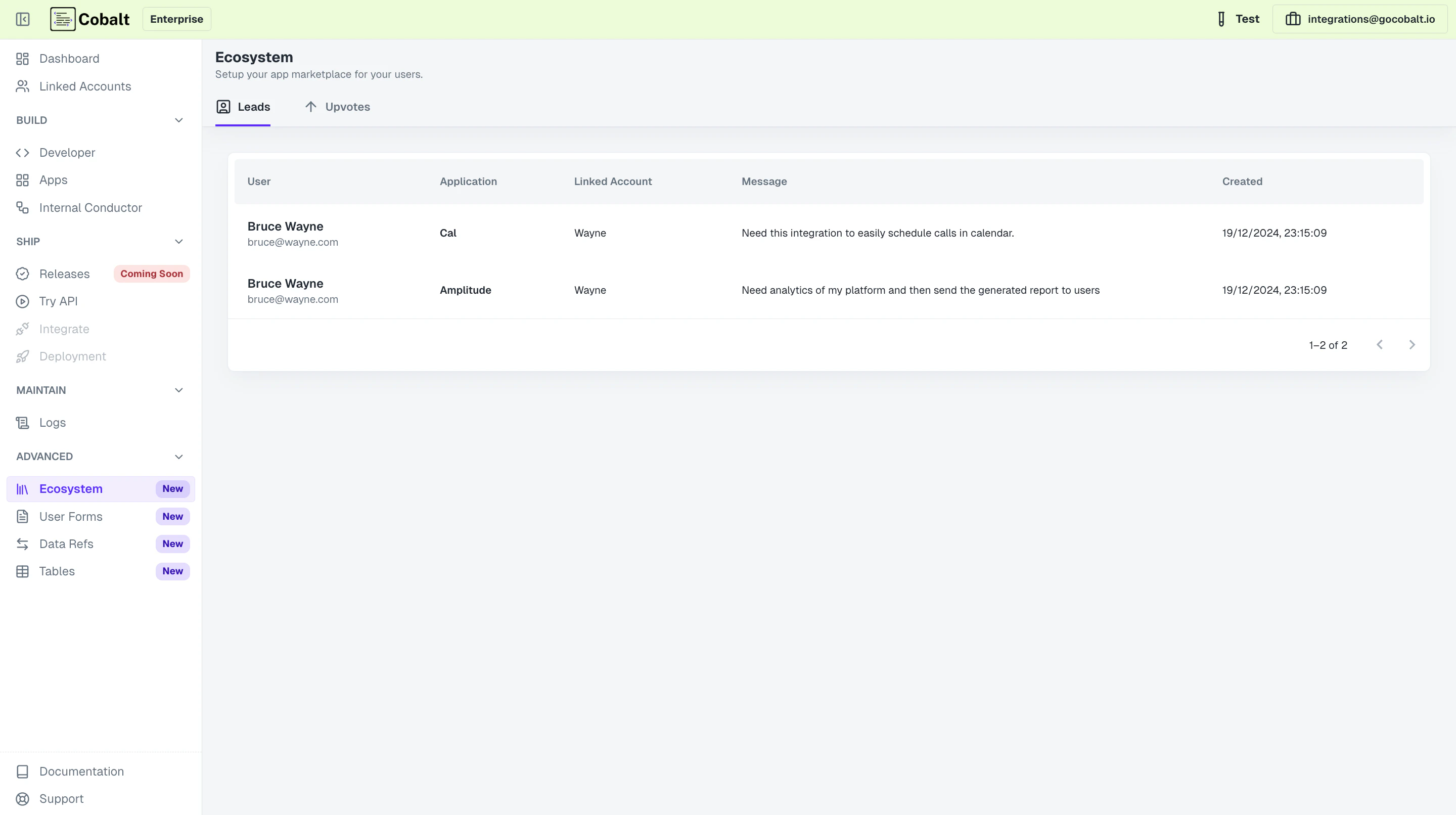 Requesting for Ecosystem apps