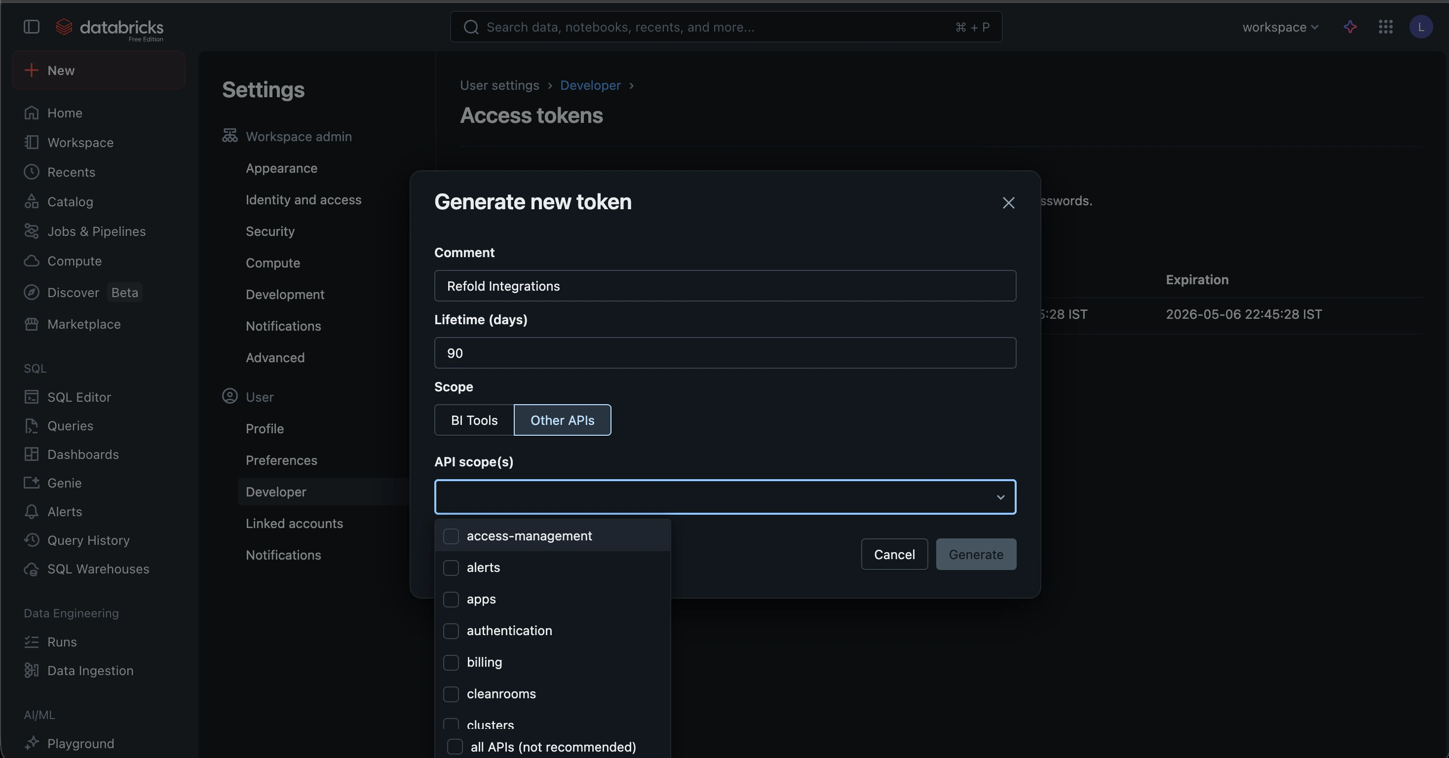 Getting Personal Access Token