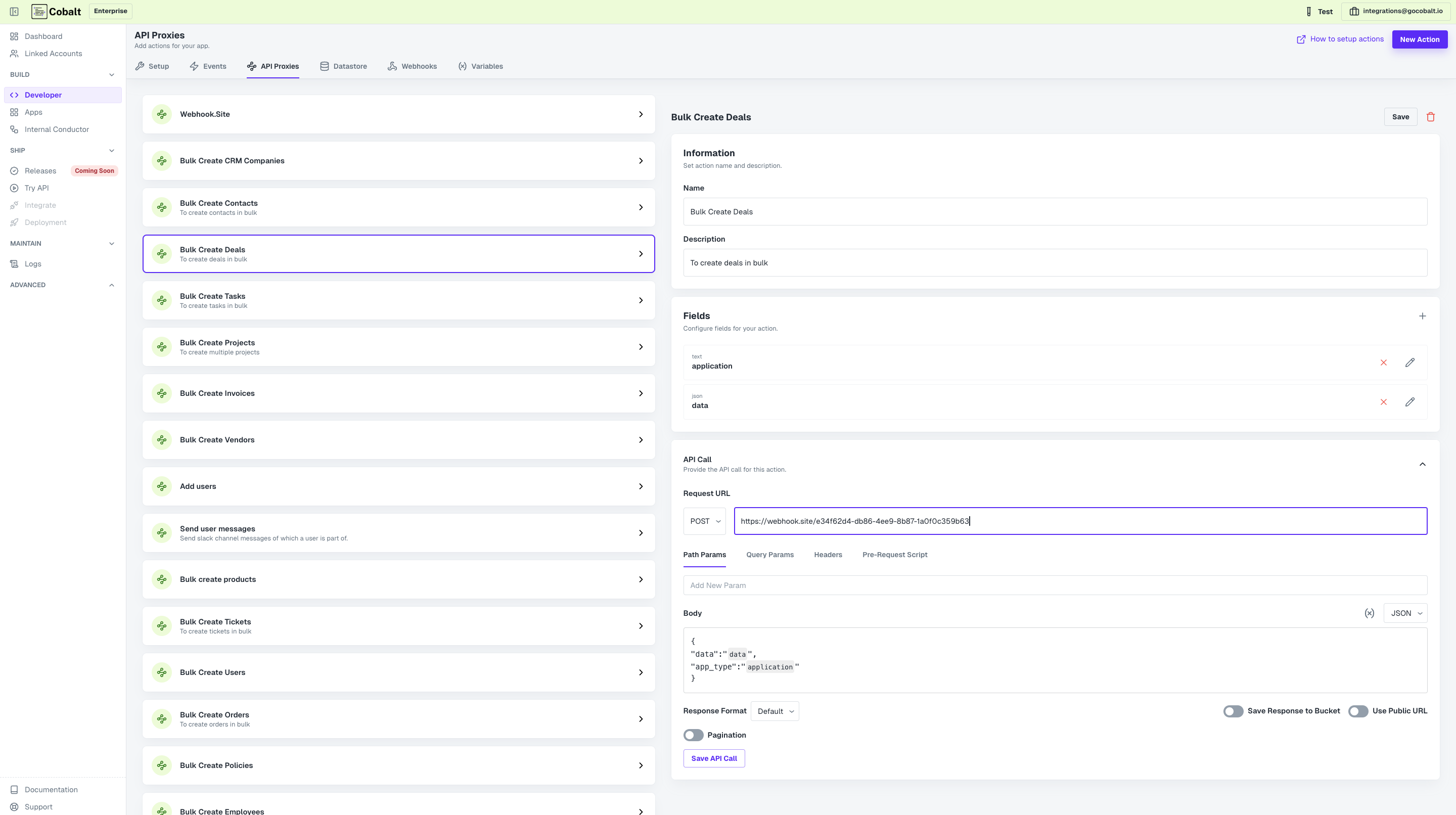 Configuring API Proxy workflow