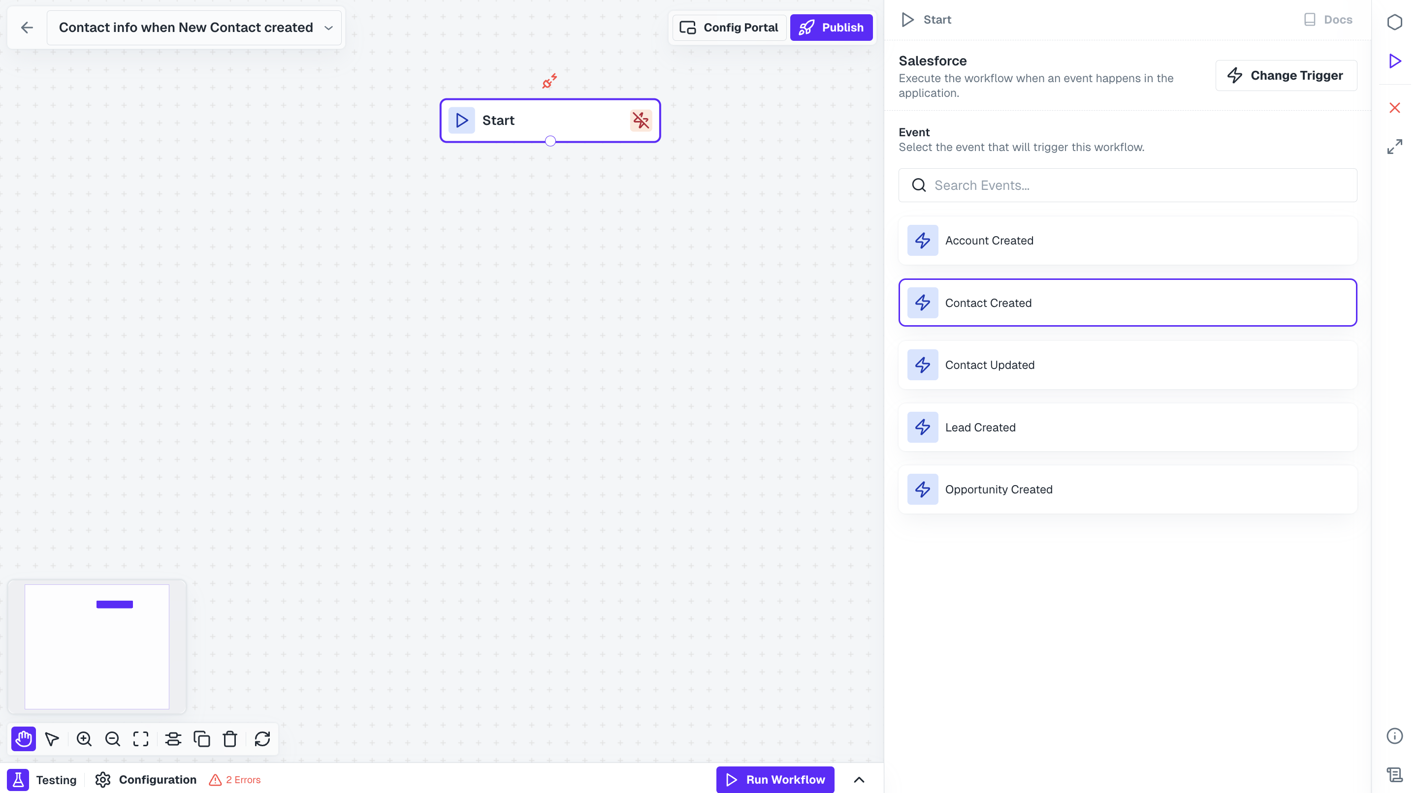 Contact created trigger event