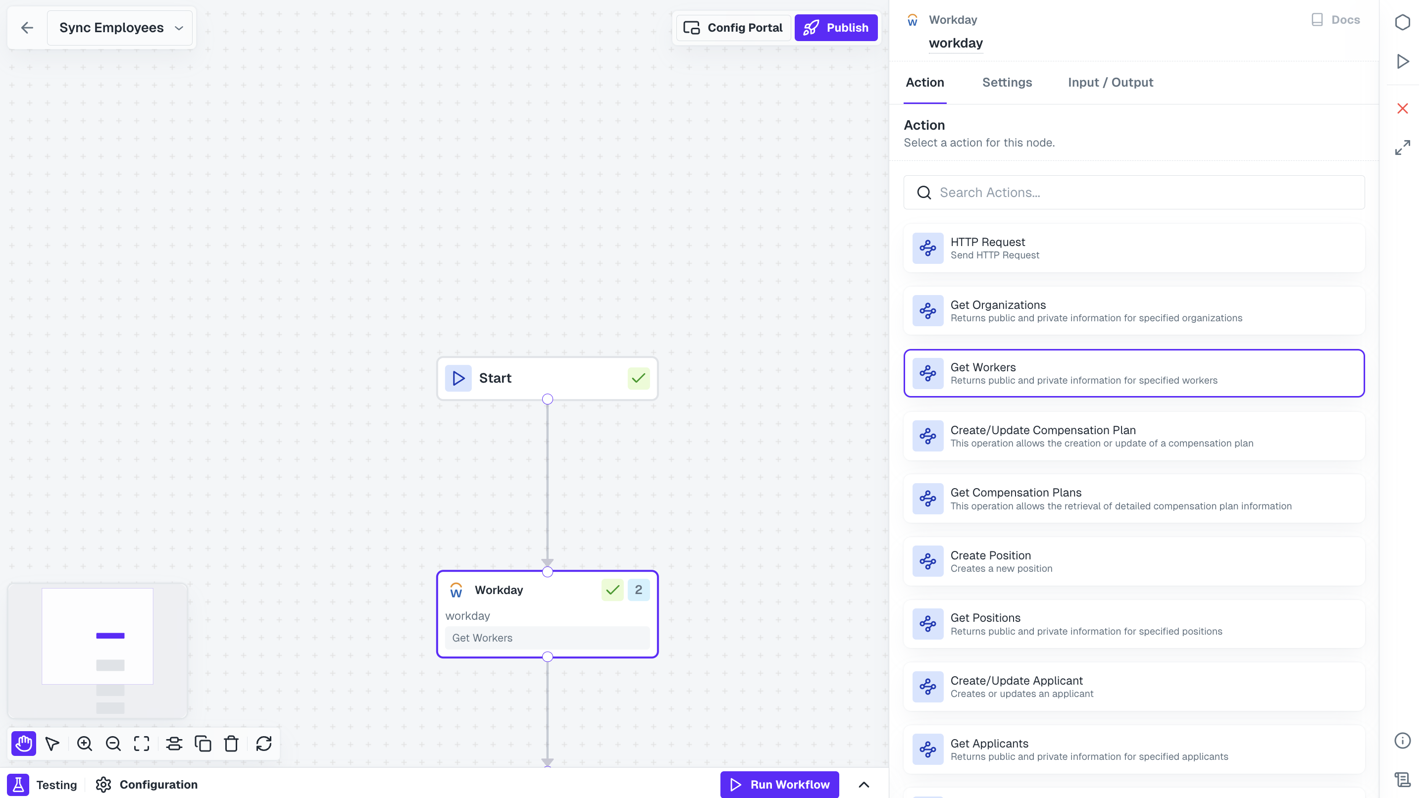 Employees Action for workflow