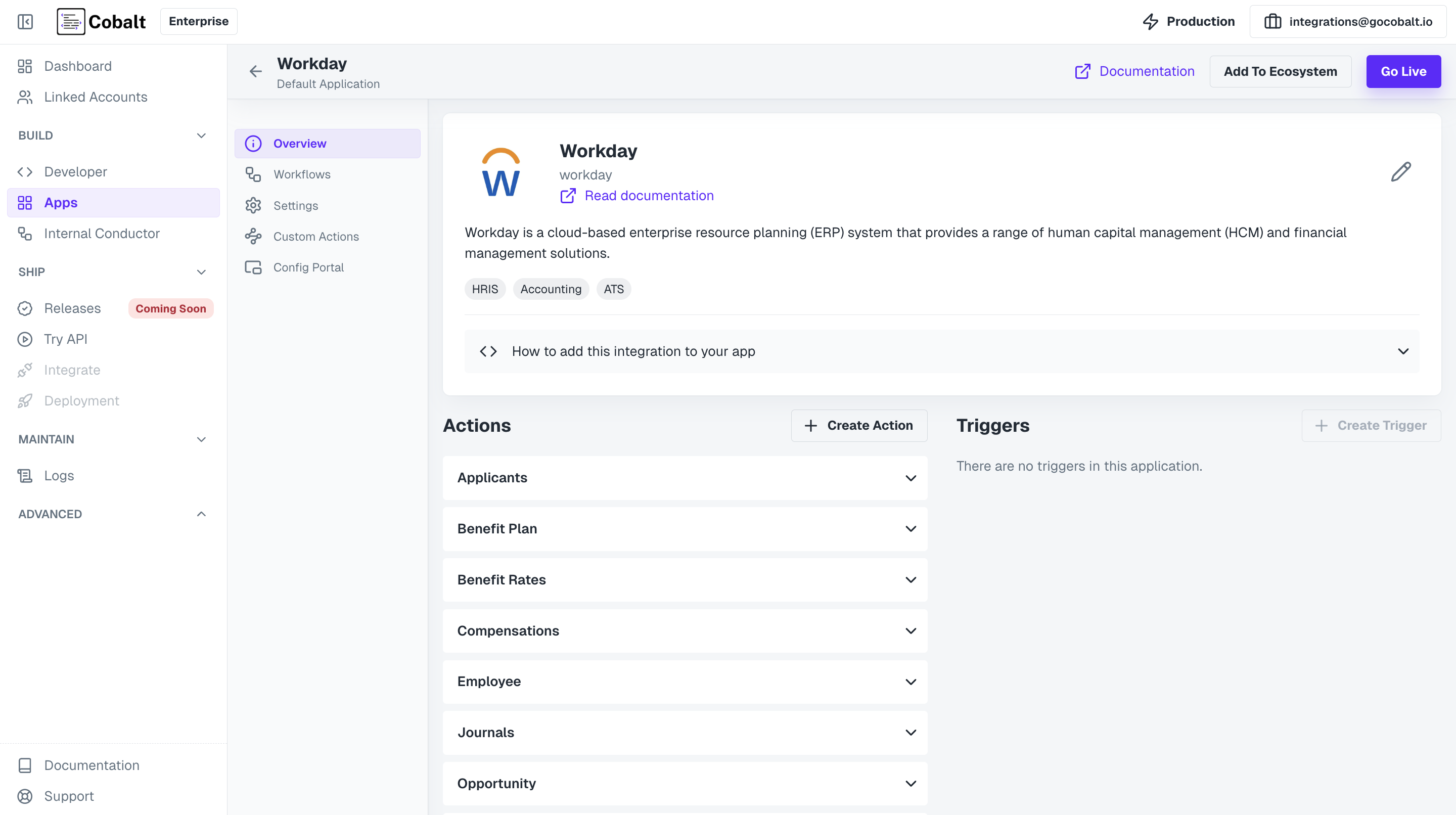 Enable Workday App