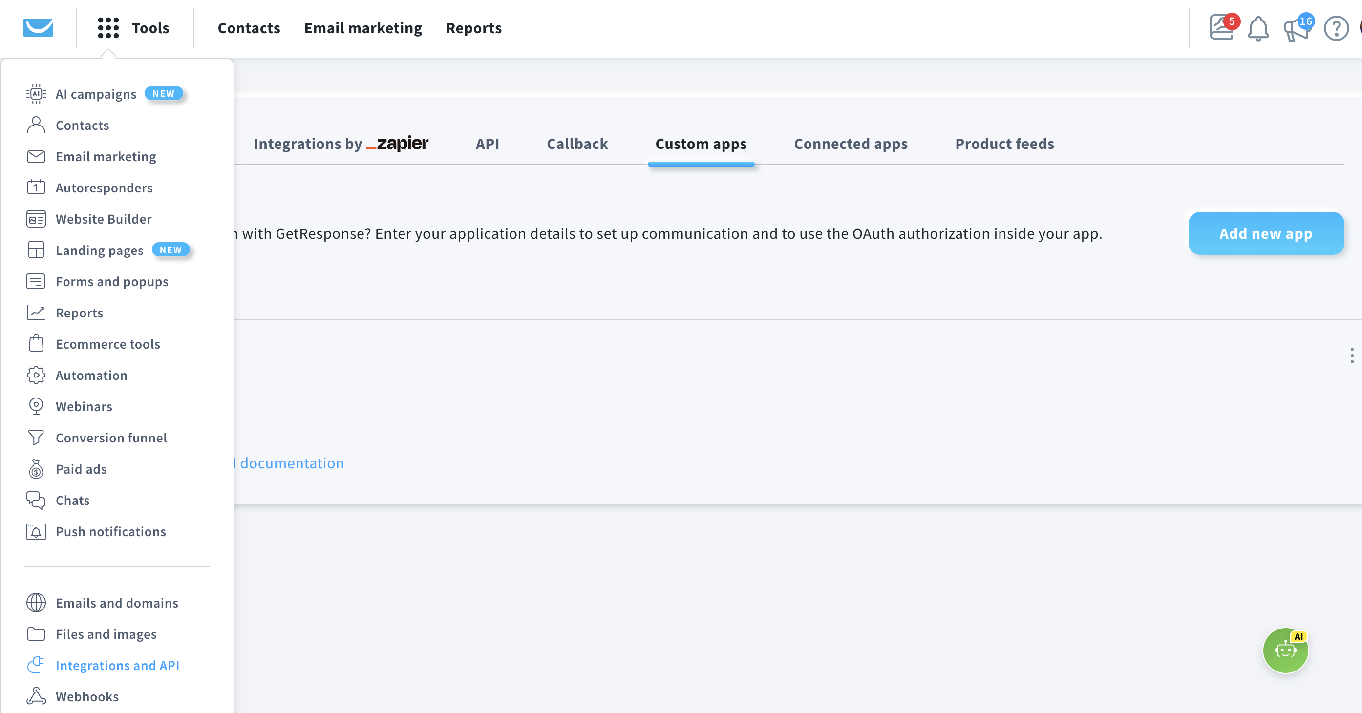 Navigation for App setup