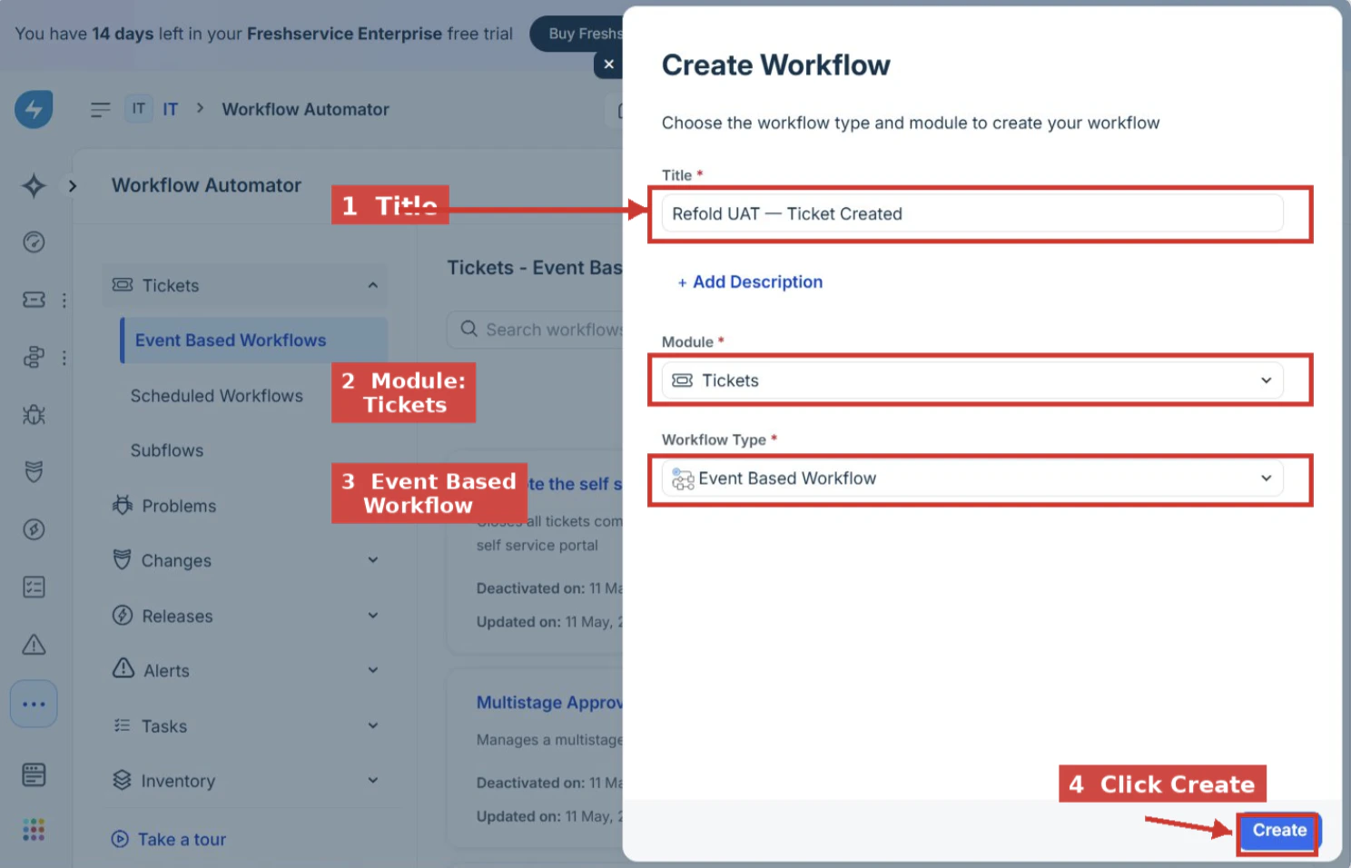 Create Workflow dialog