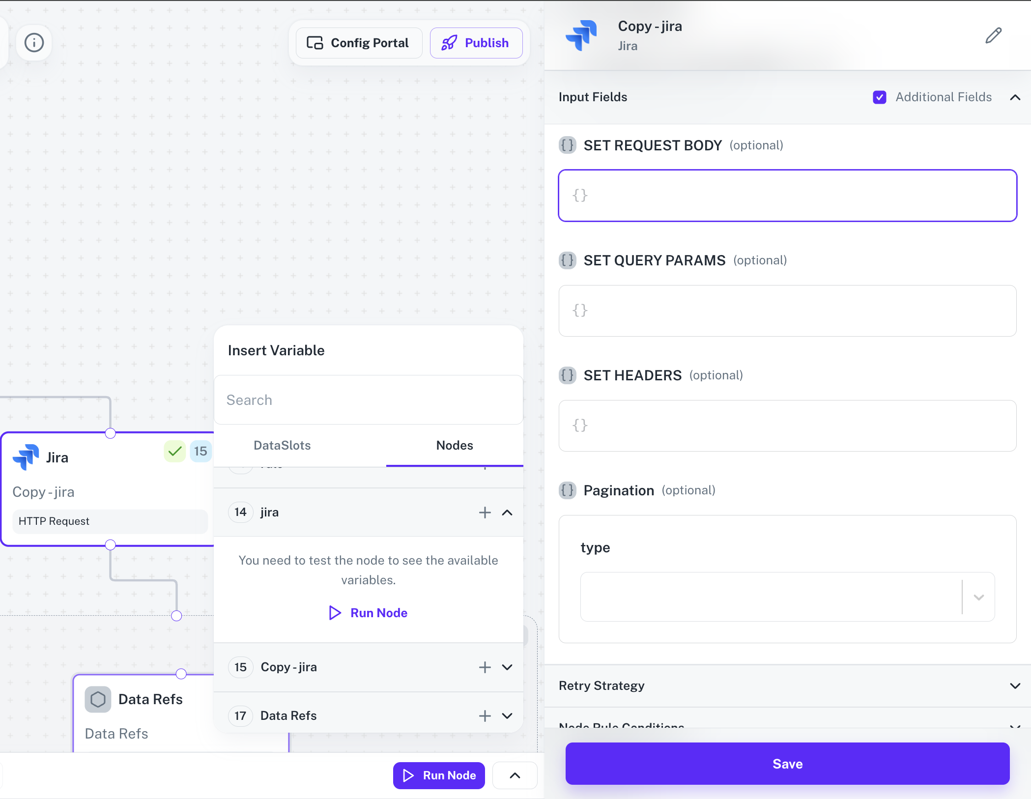 Run Node for response variables