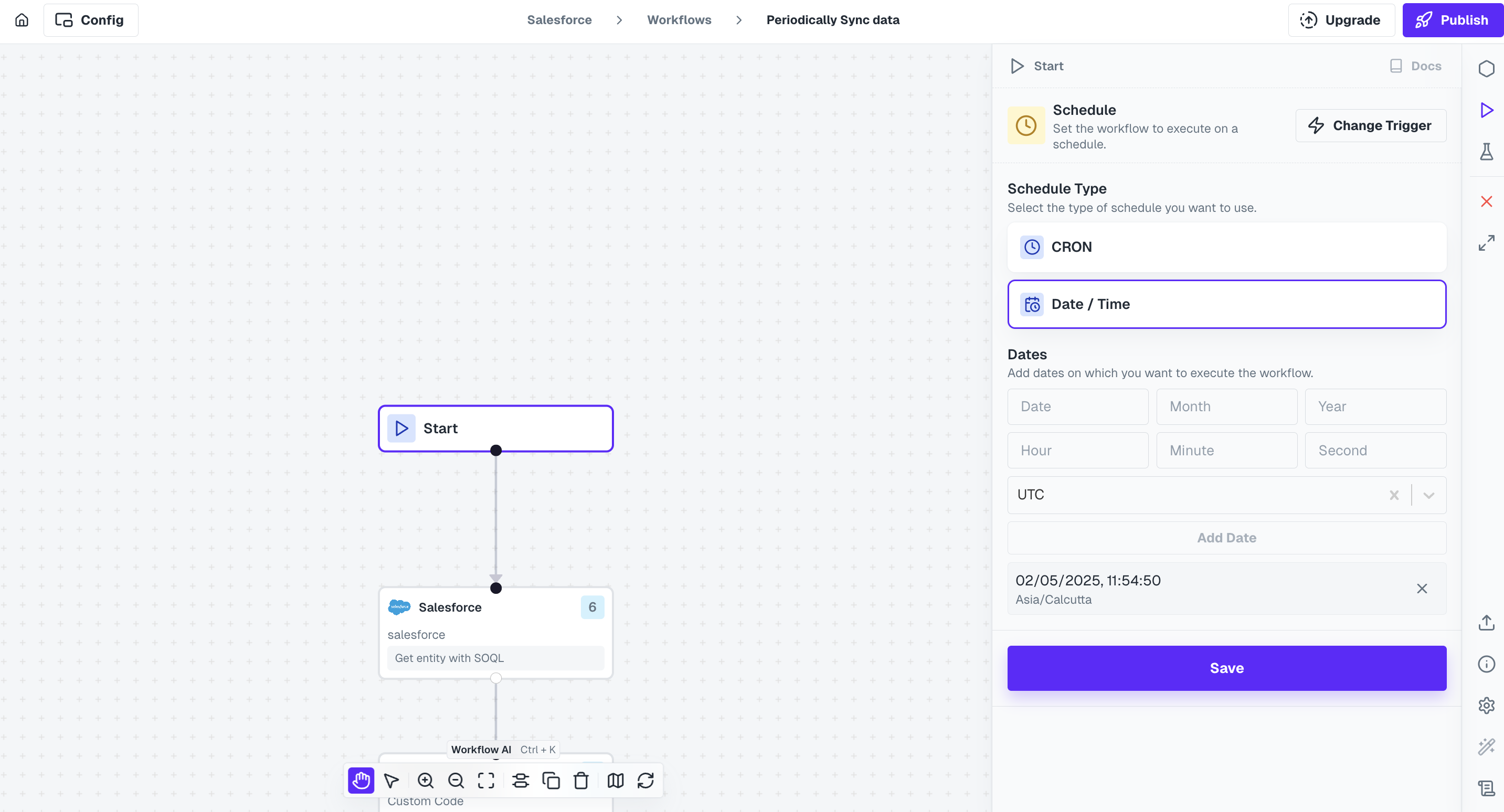 Schedule Trigger Date/Time