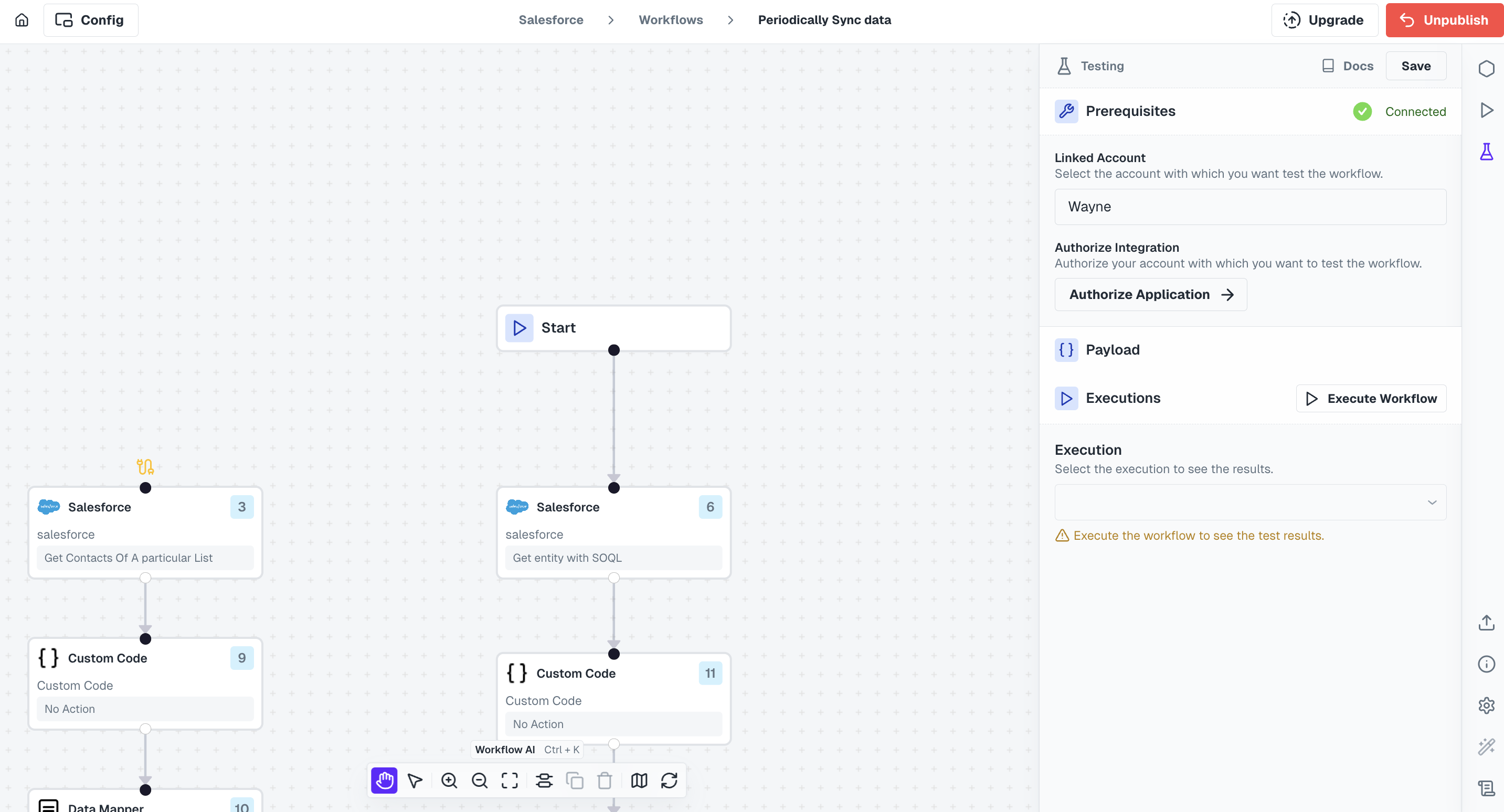 Authenticating Linked Account for testing
