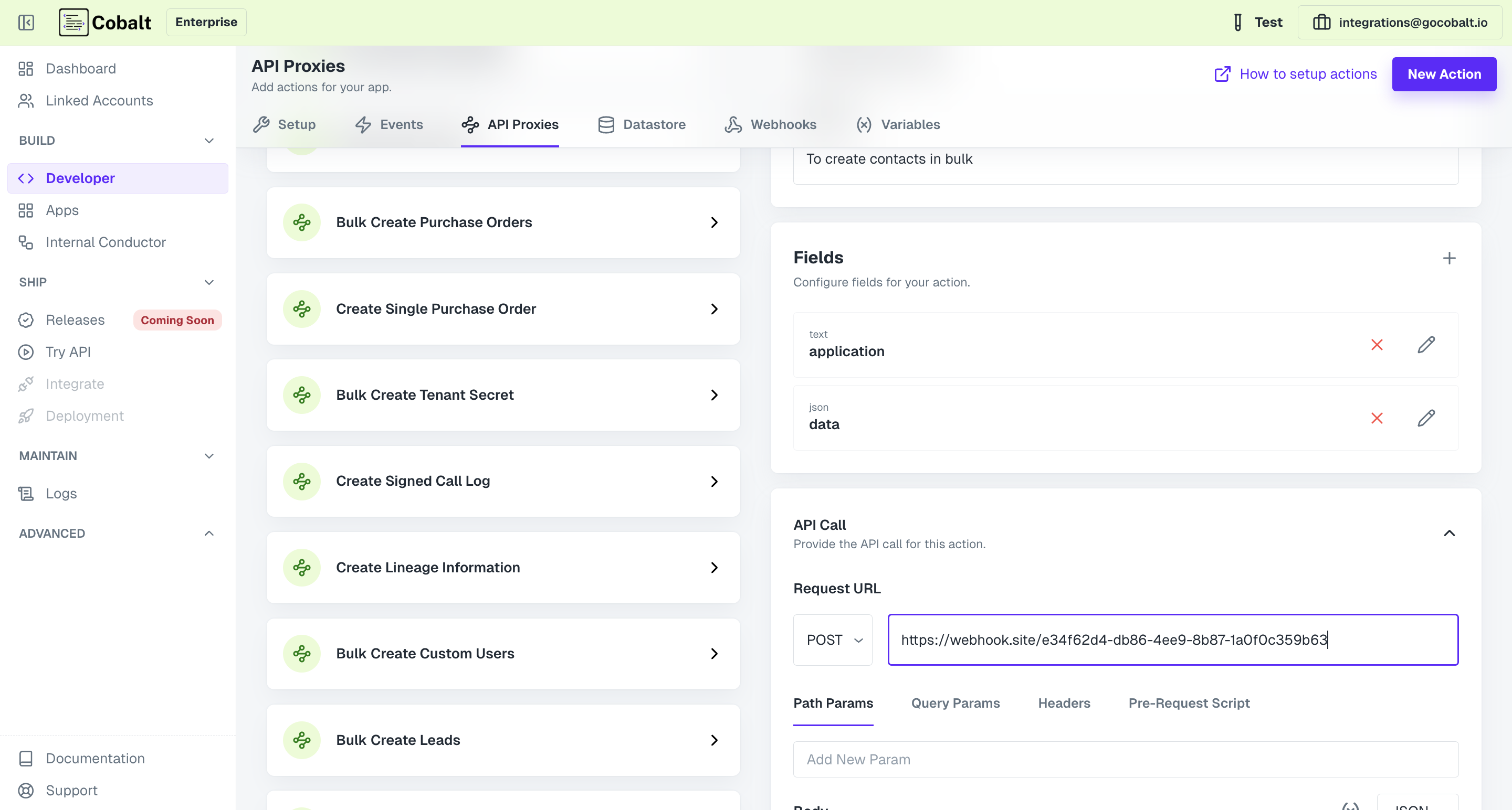 Settings up API URL in API Proxy
