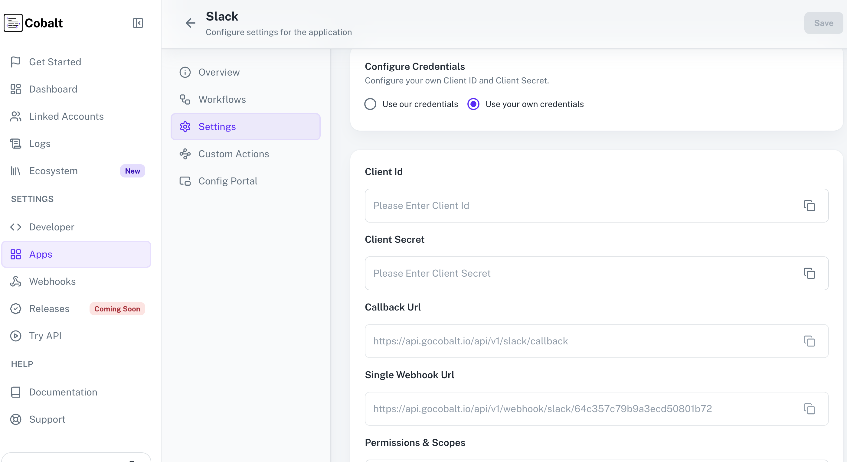 Setup your Credentials for Authentication