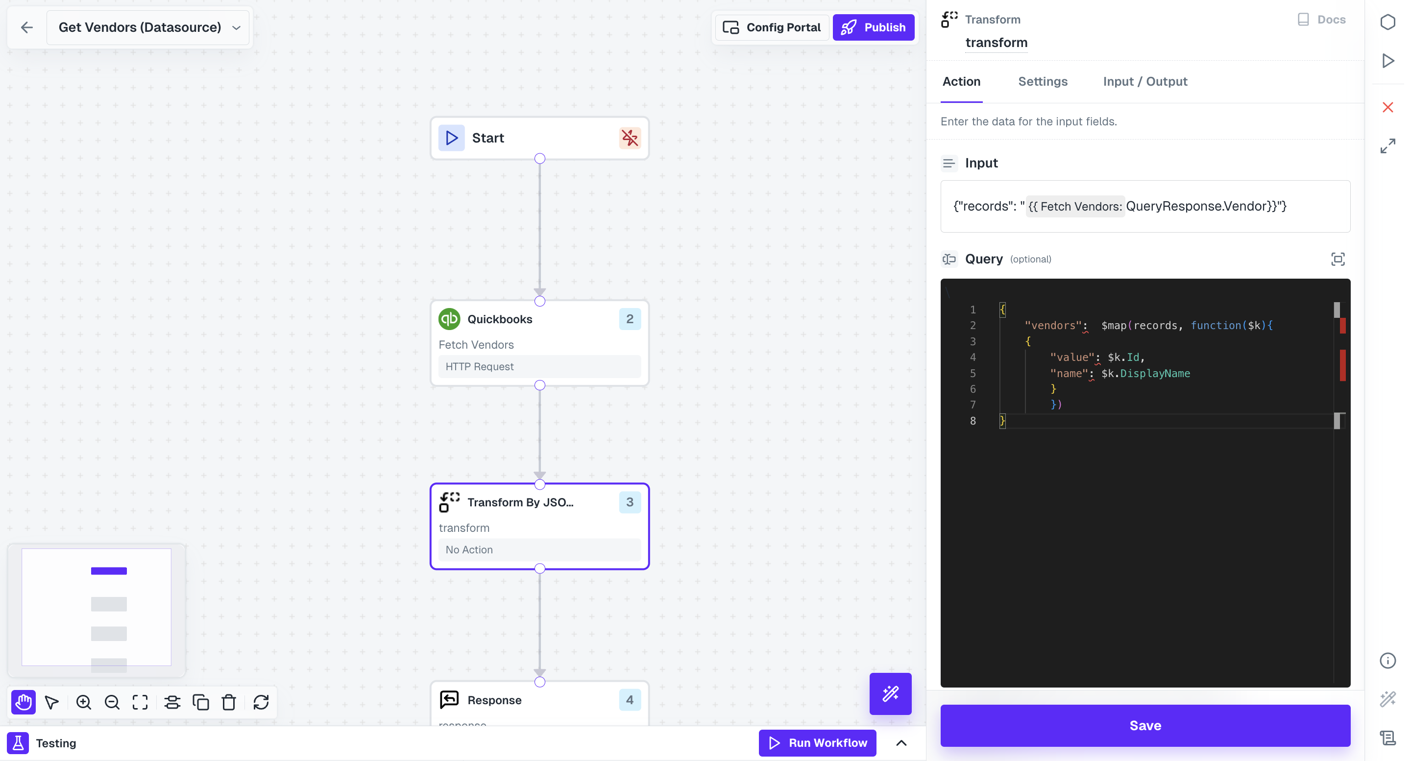 Transform data in Datasource Workflow