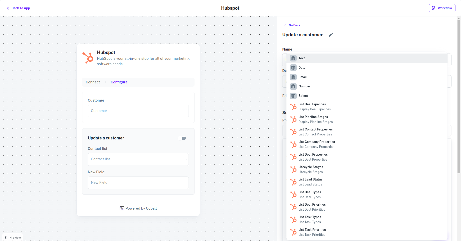 Field types supported by Cobalt