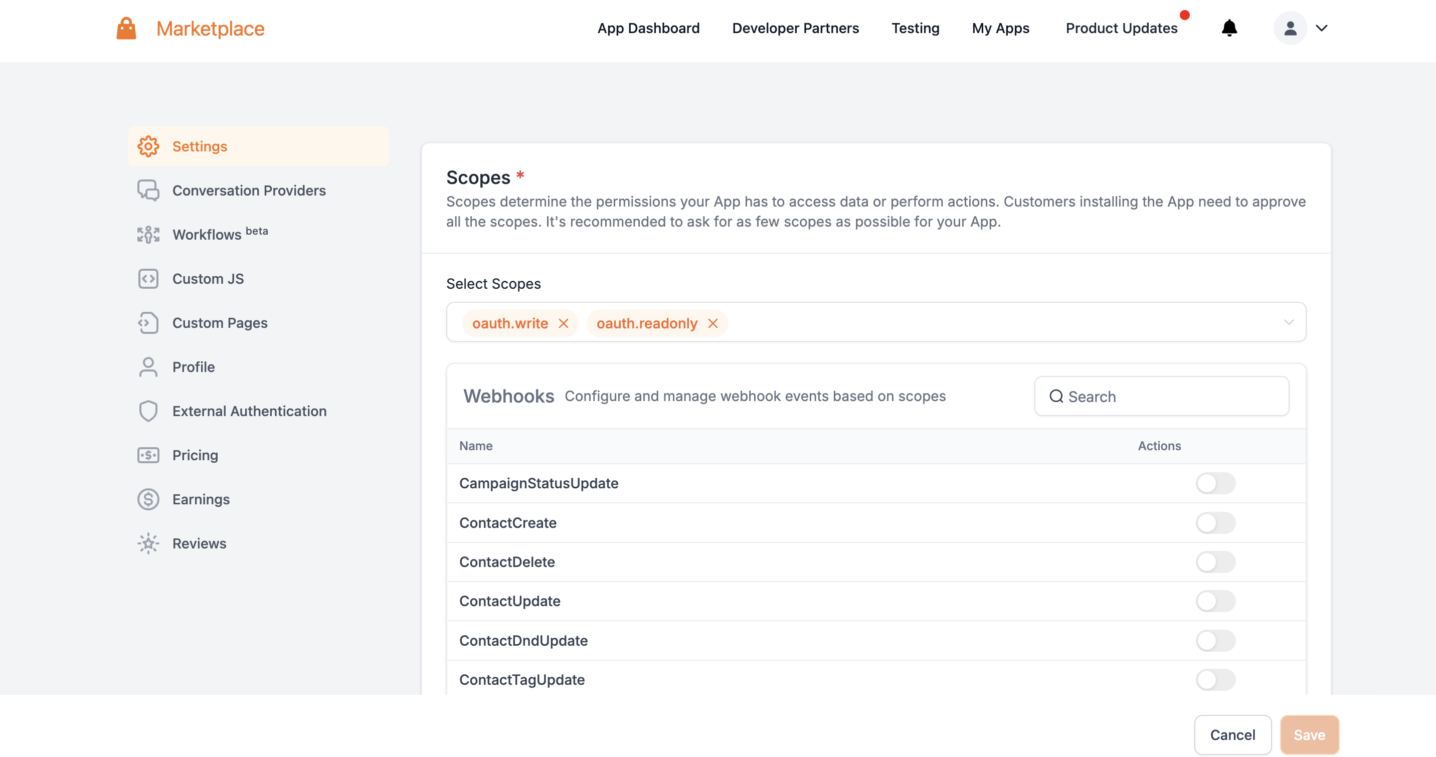 Setting up High Level Developer app